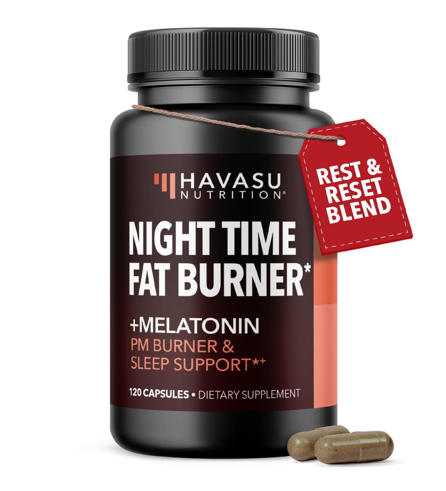 Night Time Fat Burner Metabolism Booster | Appetite Suppressant & Supplement to Support Weight Loss | 120 Weight Loss Supplement Pills for Men 120 Count (Pack of 1) - Buy Online on GoSupps.com