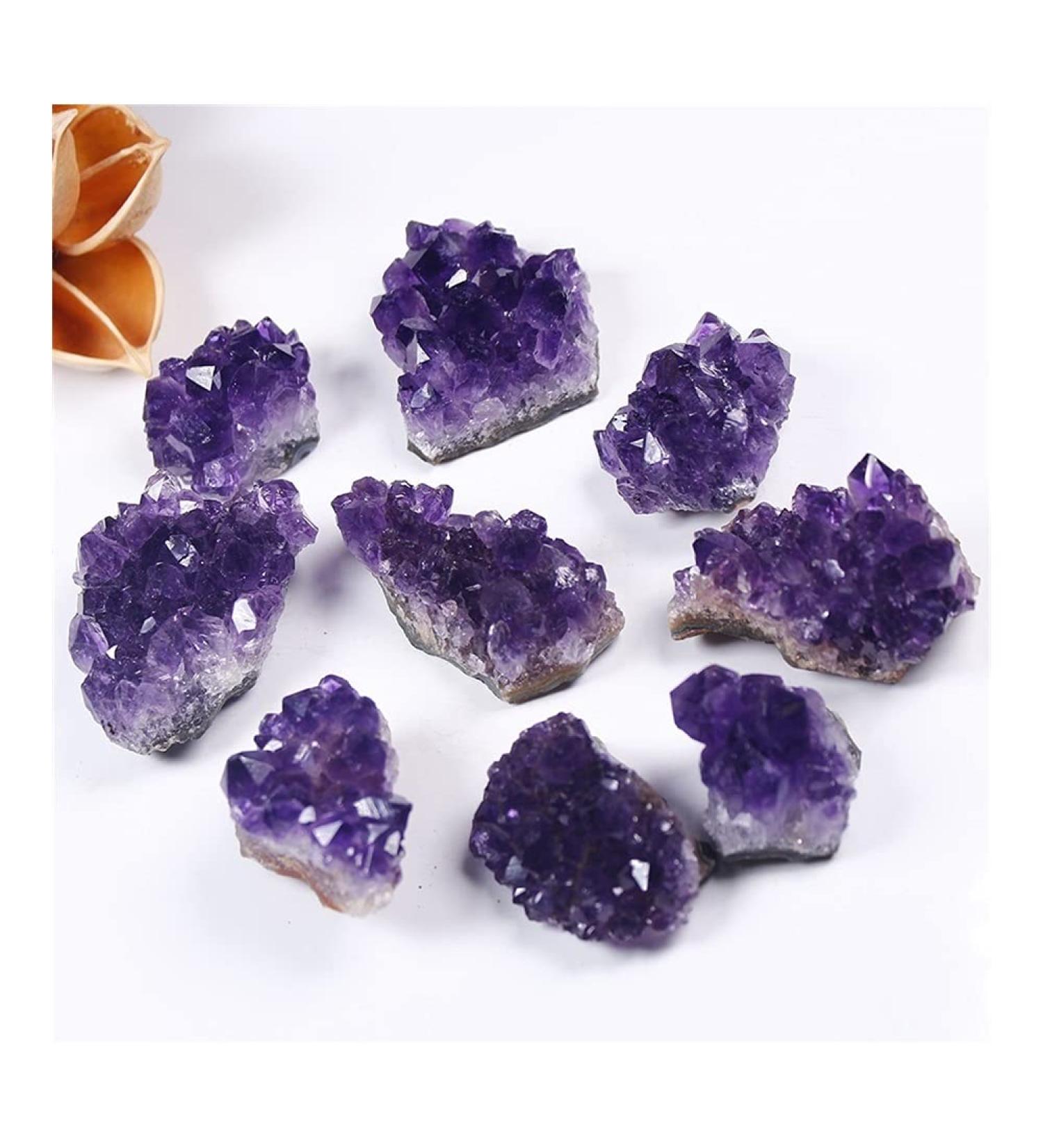 Natural Raw Amethyst Quartz Purple Crystal Cluster Stones Specimen Home Decoration Crafts Decoration Ornament Crystal Decorations FZUGEDRLI - Buy Online on GoSupps.com