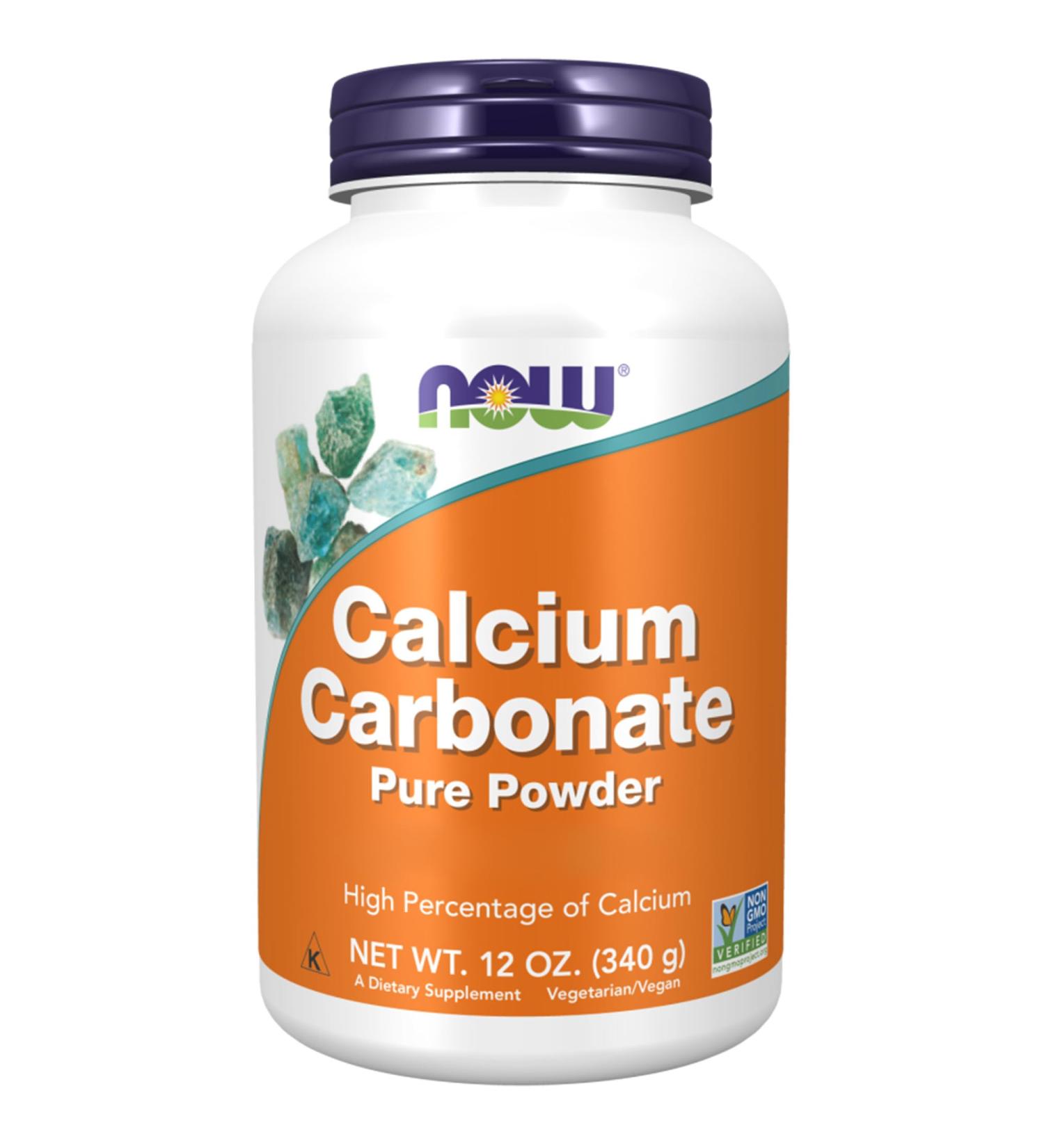 NOW Foods Calcium Carbonate Powder 340g - 600mg Daily High Dose Vegan Formula | Lab-Tested, Gluten/Soy Free, Non GMO Vegetarian - Buy Online on GoSupps.com