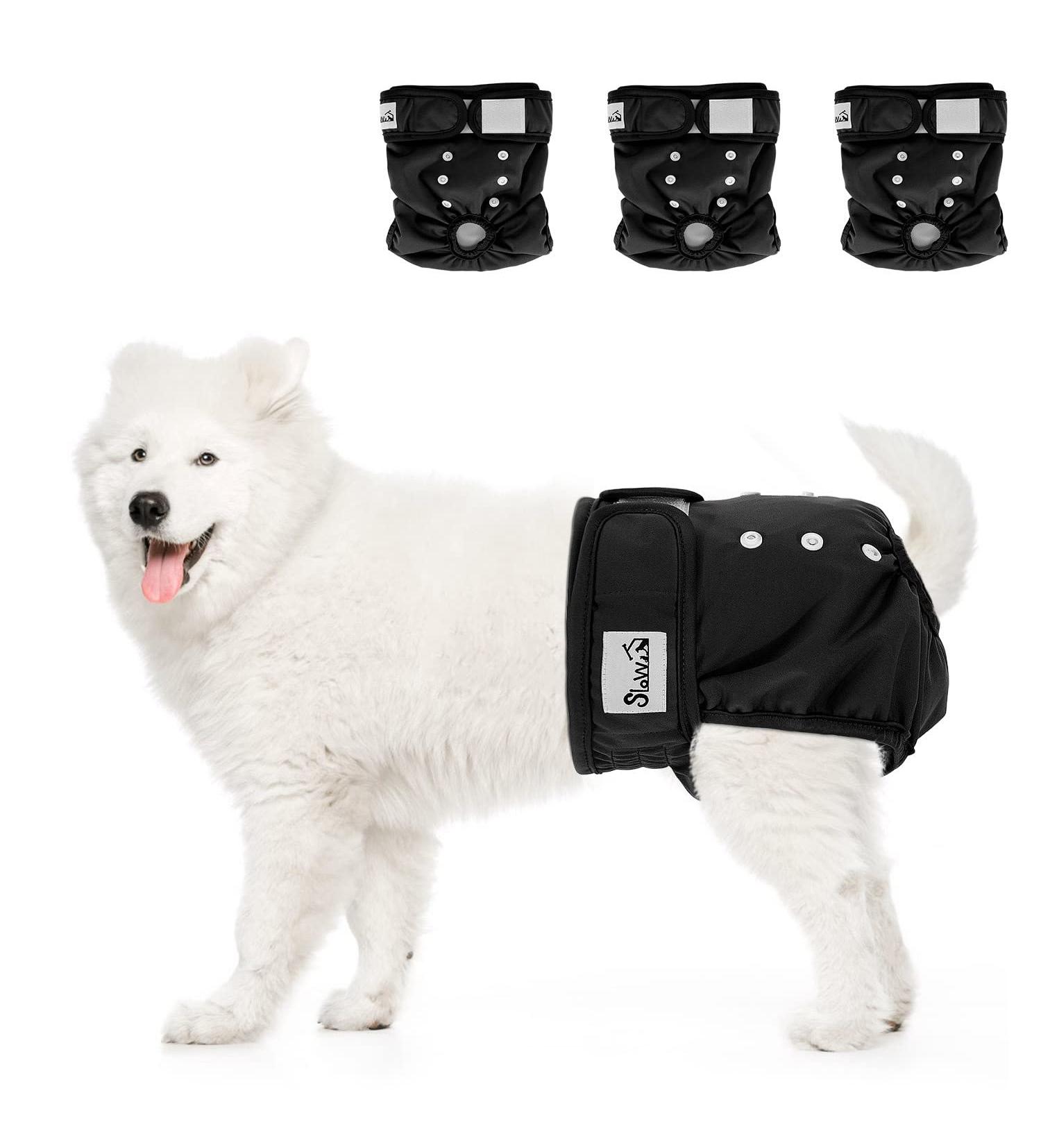 Buy Slowton Adjustable Dog Diapers for Bitches - Eco-Friendly Washable Incontinence & Runoff Solution - Black XL - Buy Online on GoSupps.com