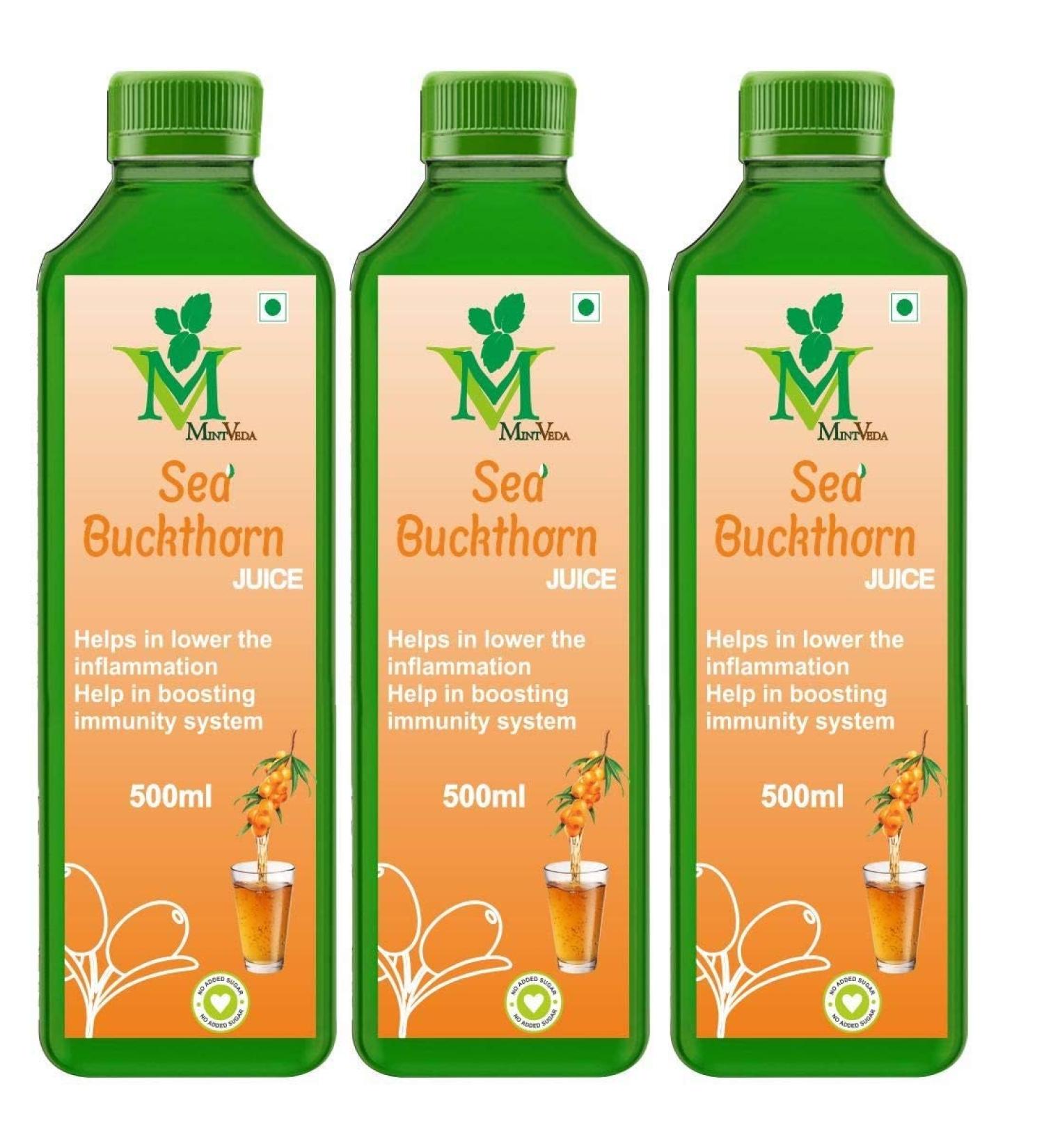 NSH Sea Buckthorn Juice - 500 ml pack of 3 - Buy Online on GoSupps.com