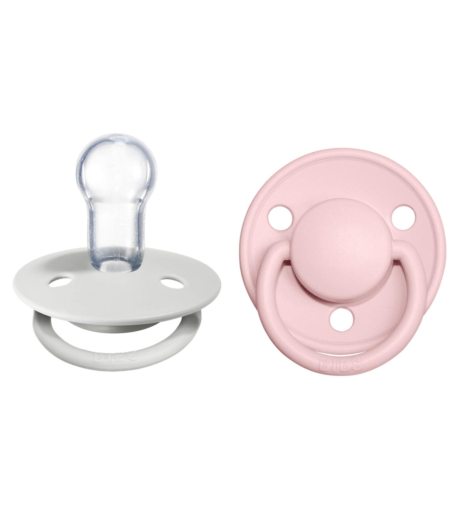 BIBSE de Lux Schnuller 2-Pack | BPA-Free Cherry Shape Silicone Nipple for 0-36 Months | Made in Denmark - Haze/Blossom - Buy Online on GoSupps.com