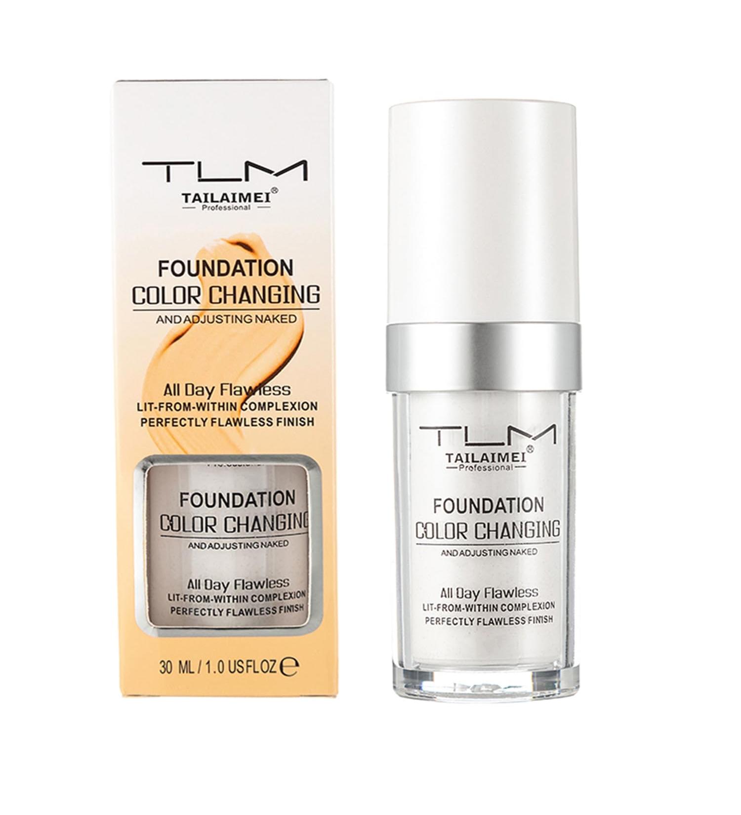 HQDA Color Changing Foundation Full Coverage Liquid Foundation Long Lasting Waterproof Makeup Base Concealer Lightweight and Moisturizing for All Skin Tones 30ml - Buy Online on GoSupps.com