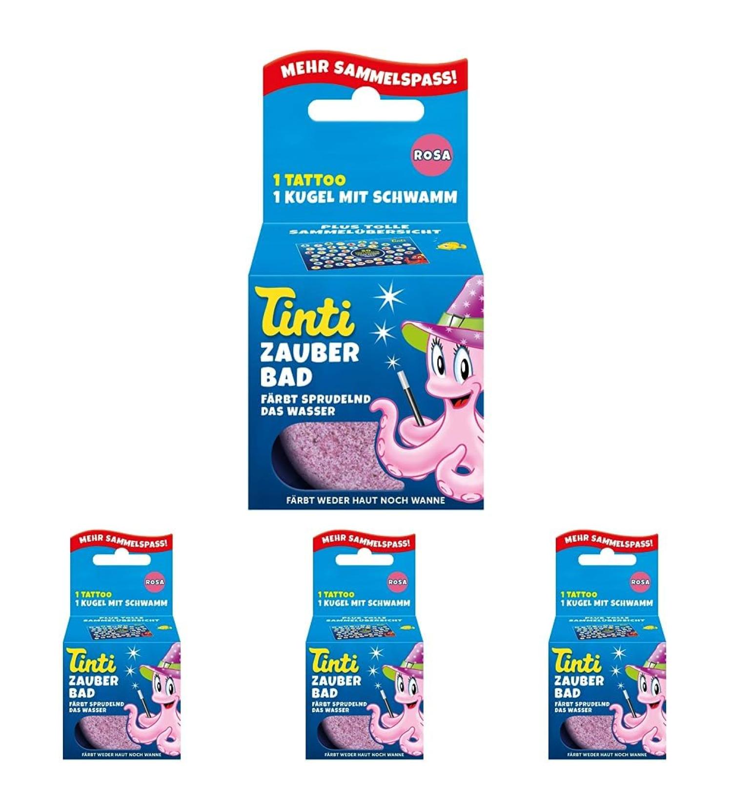 Tinti Magic Bath Pink - Fizzy Bath Bombs with Surprise | Pack of 4 - Fun & Colorful Bath Experience for Kids - Buy Online on GoSupps.com