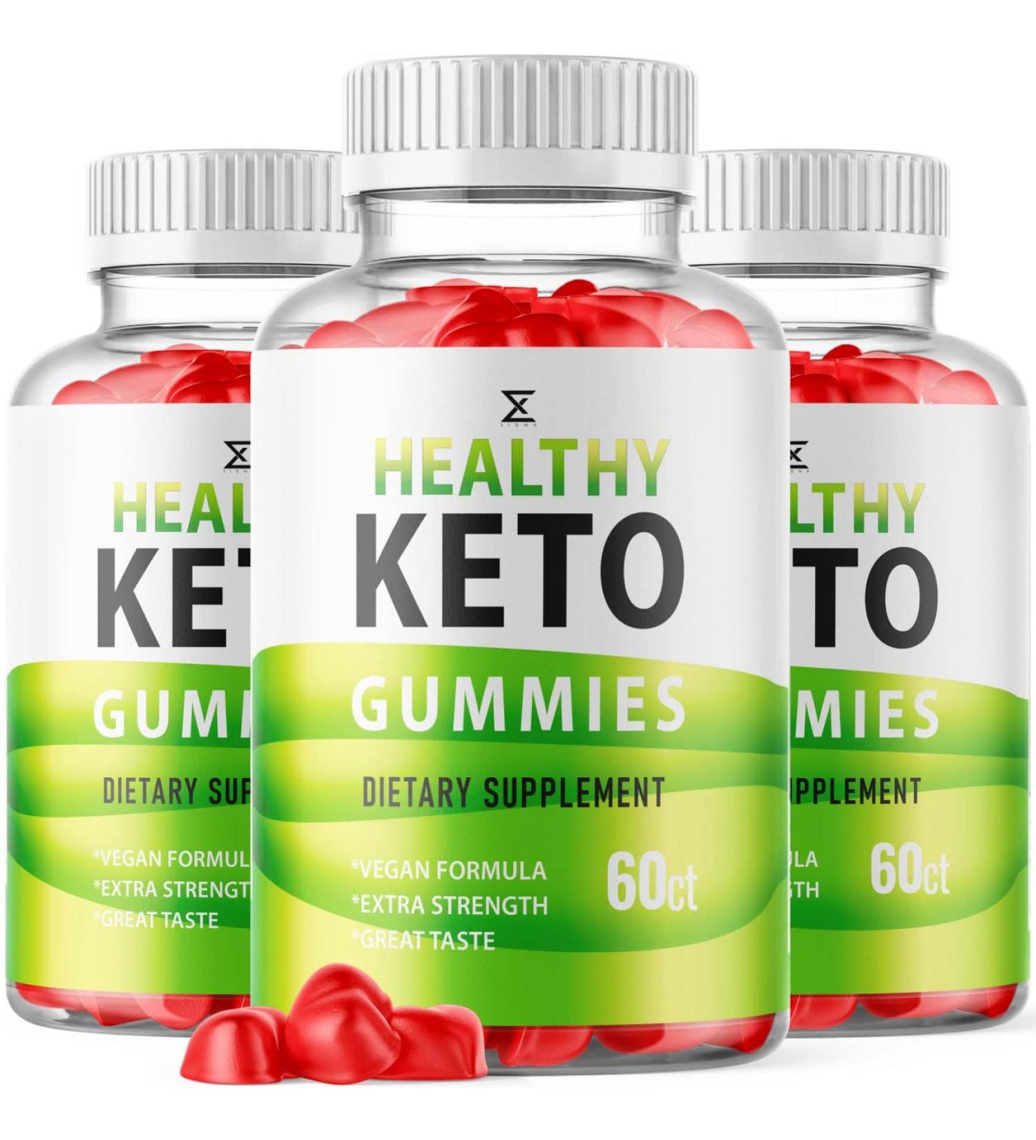 3 Pack Healthy Keto Gummies for Advanced Weight Loss - Extra Strength Gummy Supplement for Belly Fat & Shark AVC - 180 Gummies - Buy Online on GoSupps.com