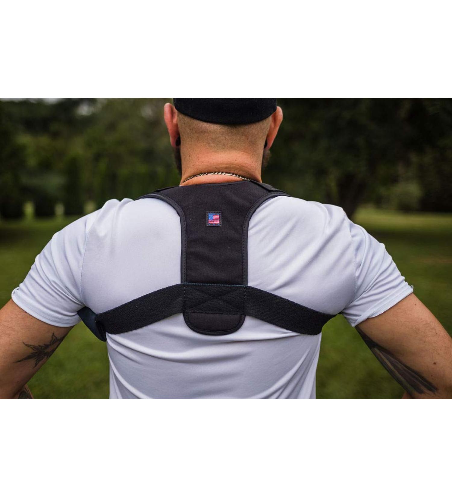 Shoulder & Upper Back Brace - One Size Fits All for Pain Relief Posture Control & Comfort - Ideal for Athletes & Daily Use - Made in the USA - Buy Online on GoSupps.com