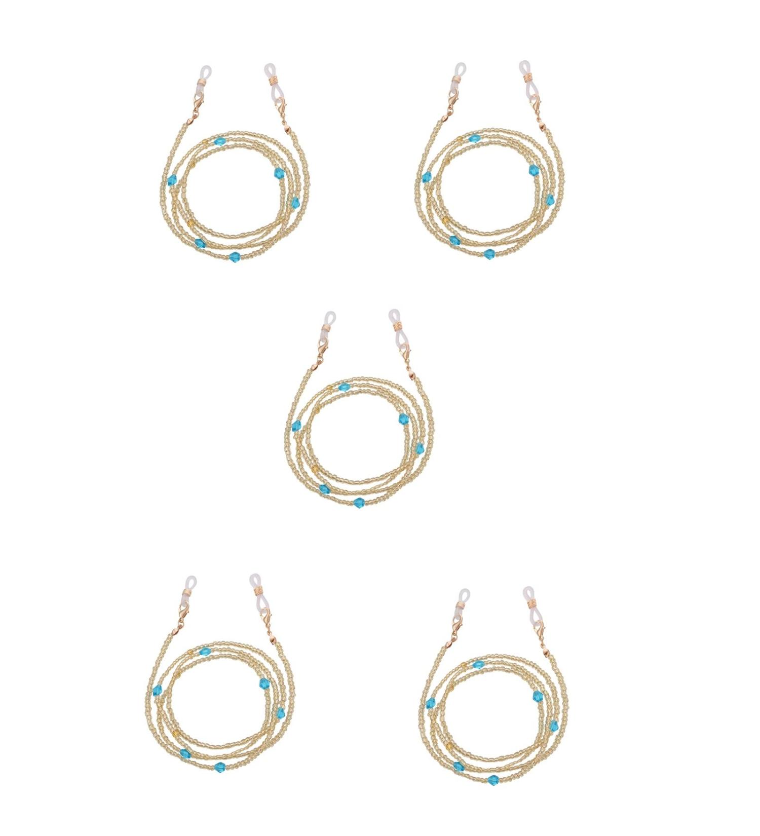 SBTRKT 5-Piece Alloy Eye Chain - Durable & Stylish Non-Slip Sunglasses Strap - Fall-Proof Design in Old Flower Level Yellow - Buy Online on GoSupps.com