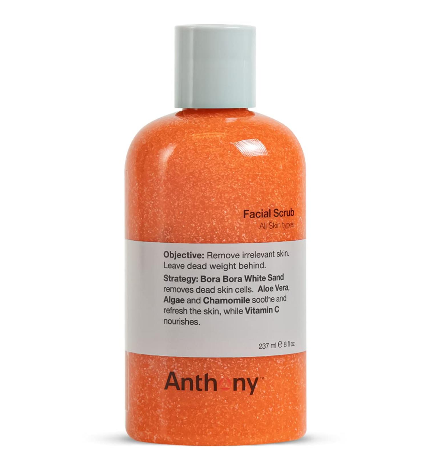 Anthony Men's Exfoliating Face Scrub with Vitamin C, Aloe, Chamomile & Algae - 8 Fl Oz - Buy Online on GoSupps.com