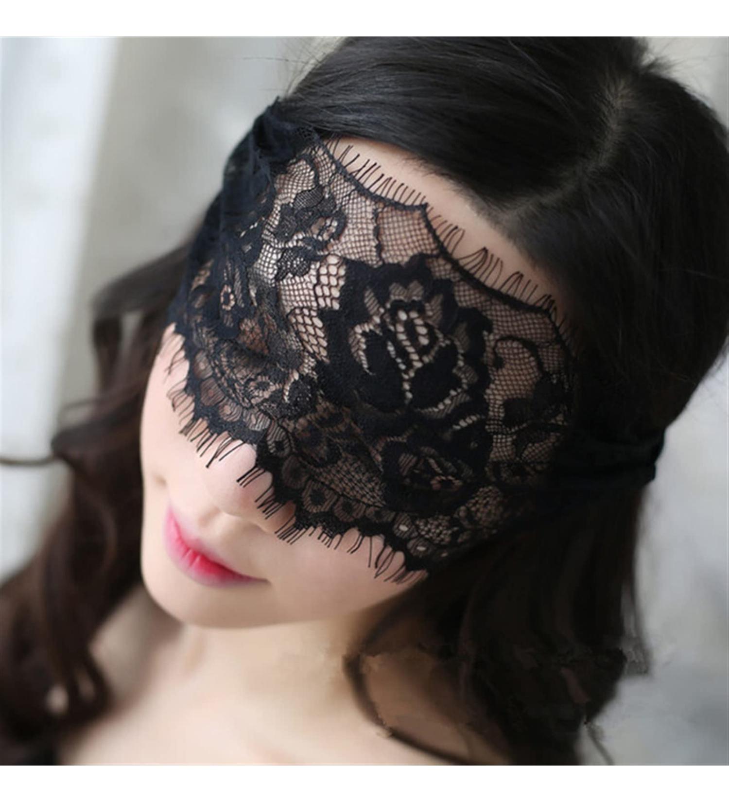 Lace Eye Mask for Women - Black Hollow Out Bandage Blindfold for Costumes Accessories - Buy Online on GoSupps.com