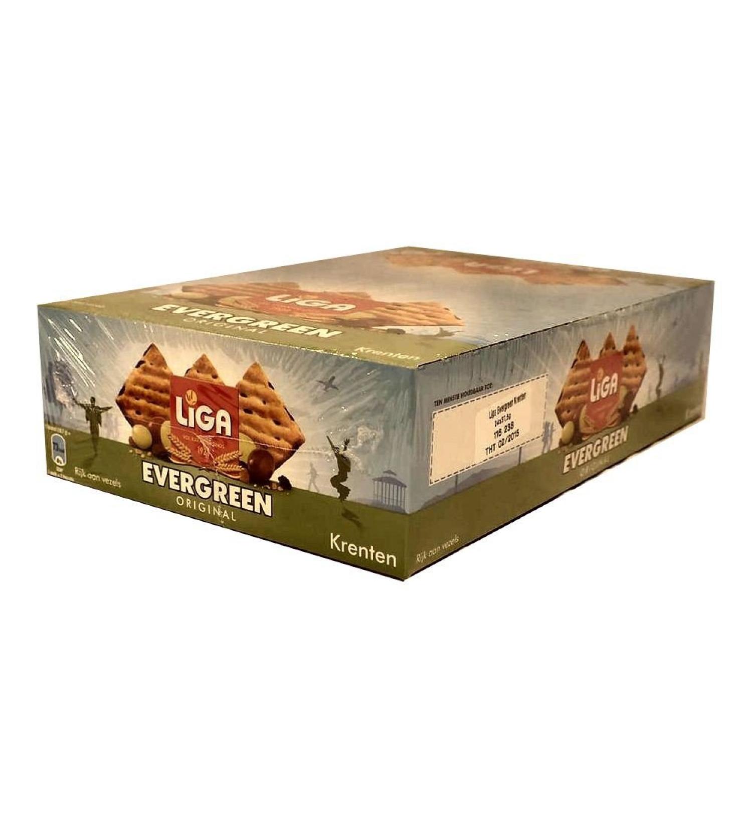 Mondelez International Liga Evergreen Original Krenten 24 x 38 g (solid grain snack with currant currant