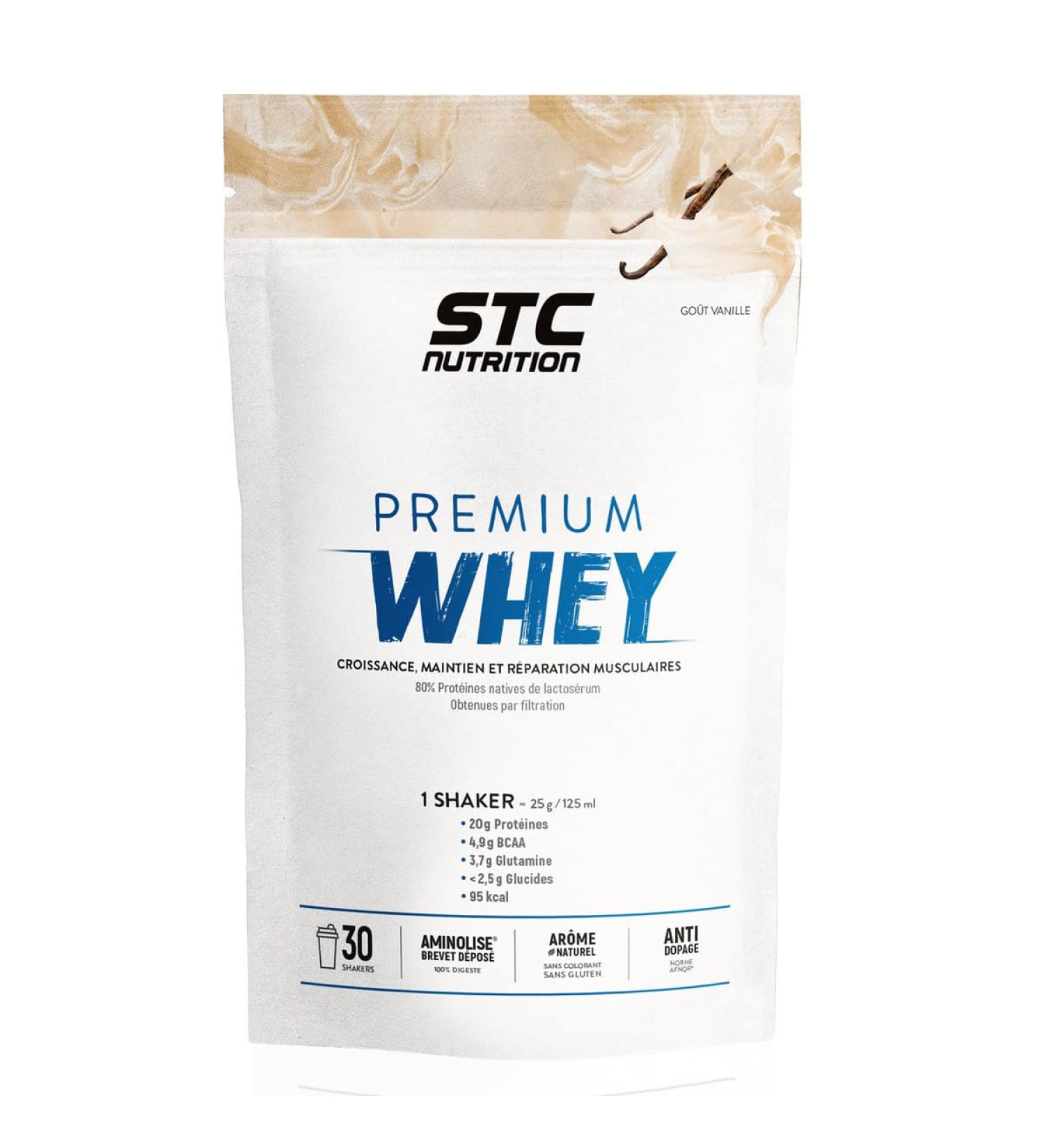 STC NUTRITION - Premium Whey - 80% whey native protein - Muscle growth maintenance and repair - Easy digestion - 30 Shakers - Doypack 750g - Buy Online on GoSupps.com