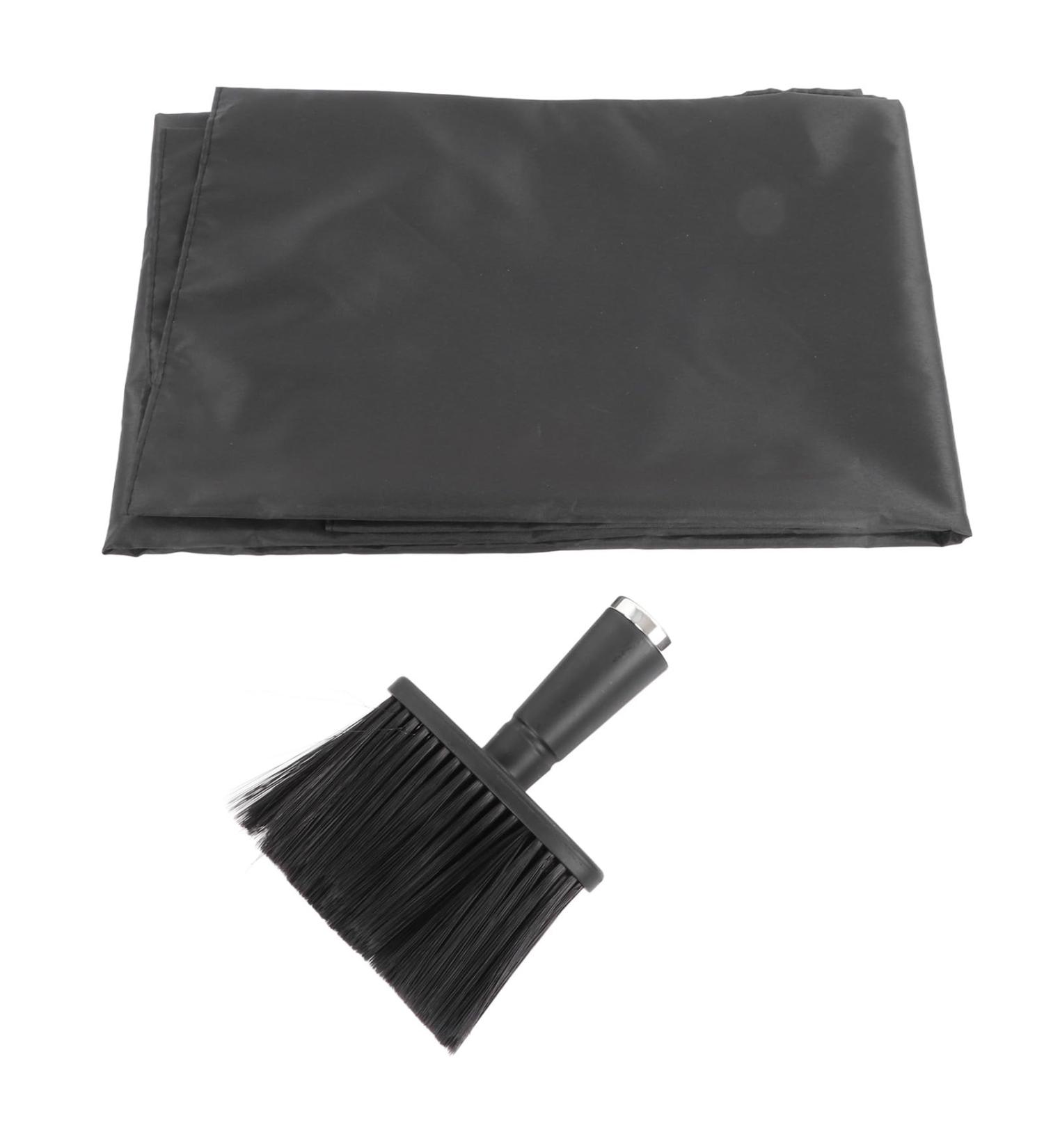 Barber Cape Kit Black Hair Cutting Cape with Neck Duster Brush for Salon Adults Hair Styling FIT Neck Round Neck Skin Friendly Edge Sewing - Buy Online on GoSupps.com