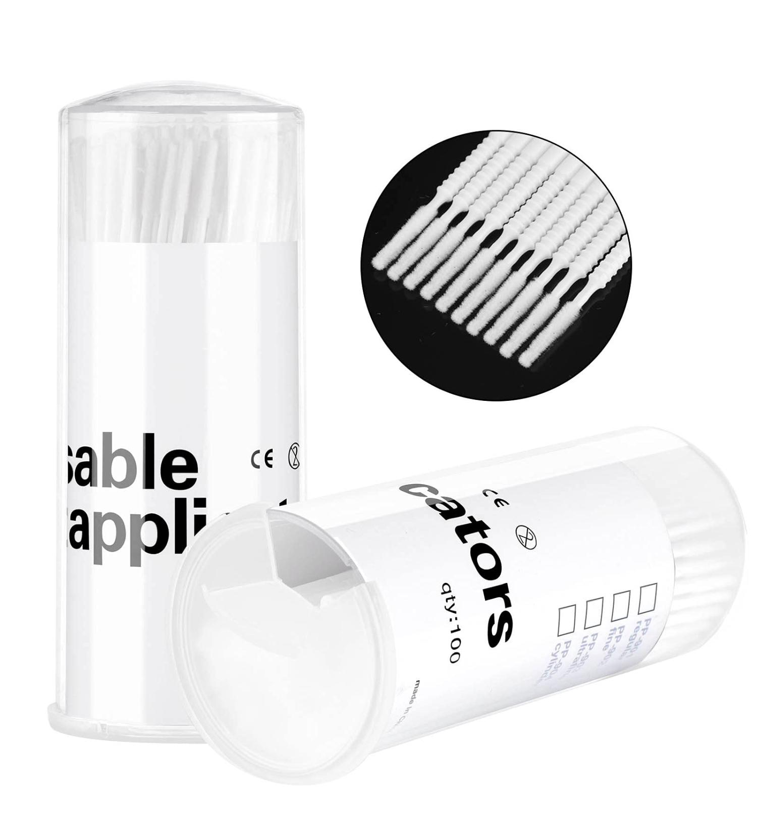 Dming 200 Pieces Disposable Micro Brush Applicator for Eyelash Extension & Makeup - Mini Cotton Swab Brushes (White) - Buy Online on GoSupps.com