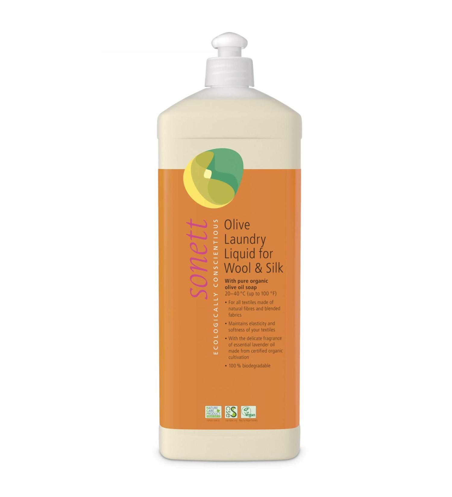 Buy Sonett Organic Olive Laundry Liquid for Wool & Silk - Sensitive Skin - 34 oz/1L - Eco-Friendly Cleaning Solution - Buy Online on GoSupps.com