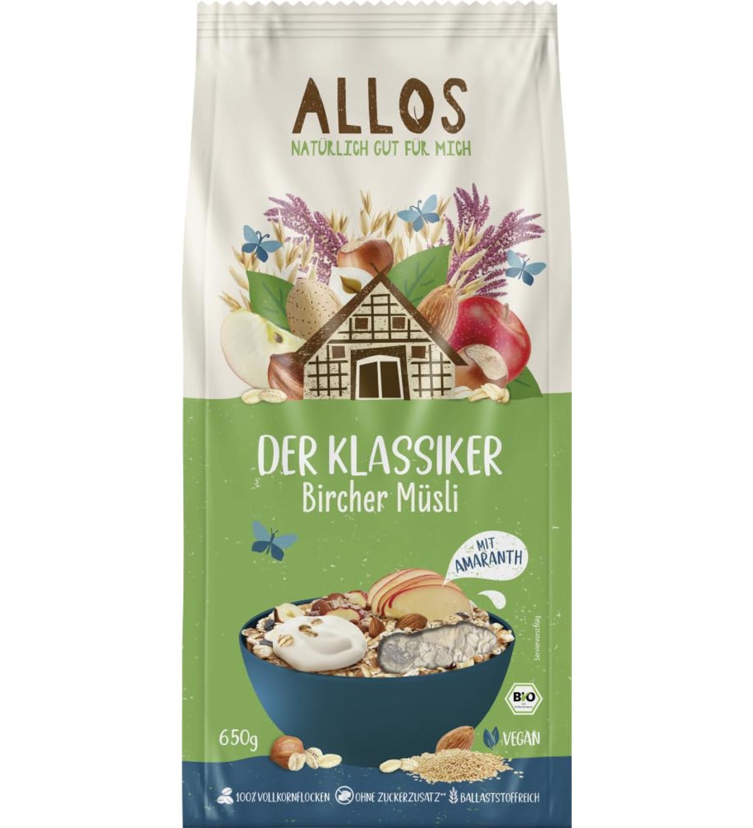 Allos Allos Pack of 6 Organic Bircher Cereals (6 x 650 g)