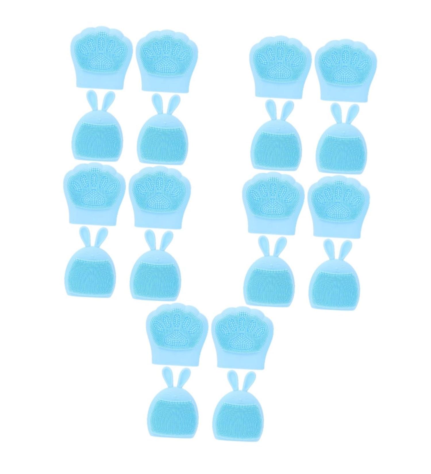 FOMIYES 20 Pcs Rabbit Ears Facial Brush Manual Facial Cleansing Brush Face Lotion for Women Exfoliator Brush Handheld Massager Face Massage Brush Miss Silica Gel Cleansing Tool Household Light Bluex5pcs 7.5x7.5cmx5pcs - Buy Online on GoSupps.com