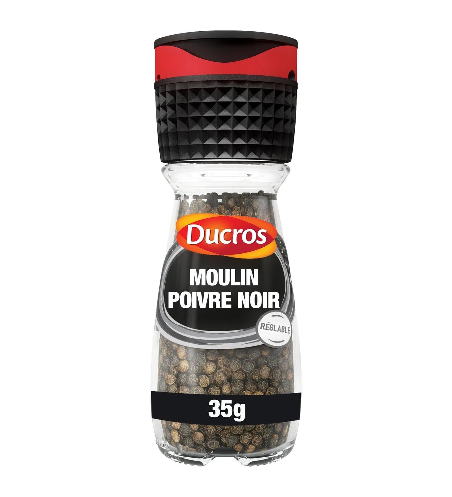 DECRO Poivre Noir Intense Force 6 Grains Entiers Aromatiques pour Assaisonnement Parfait (Moulin 28g) - Le lot de 4
