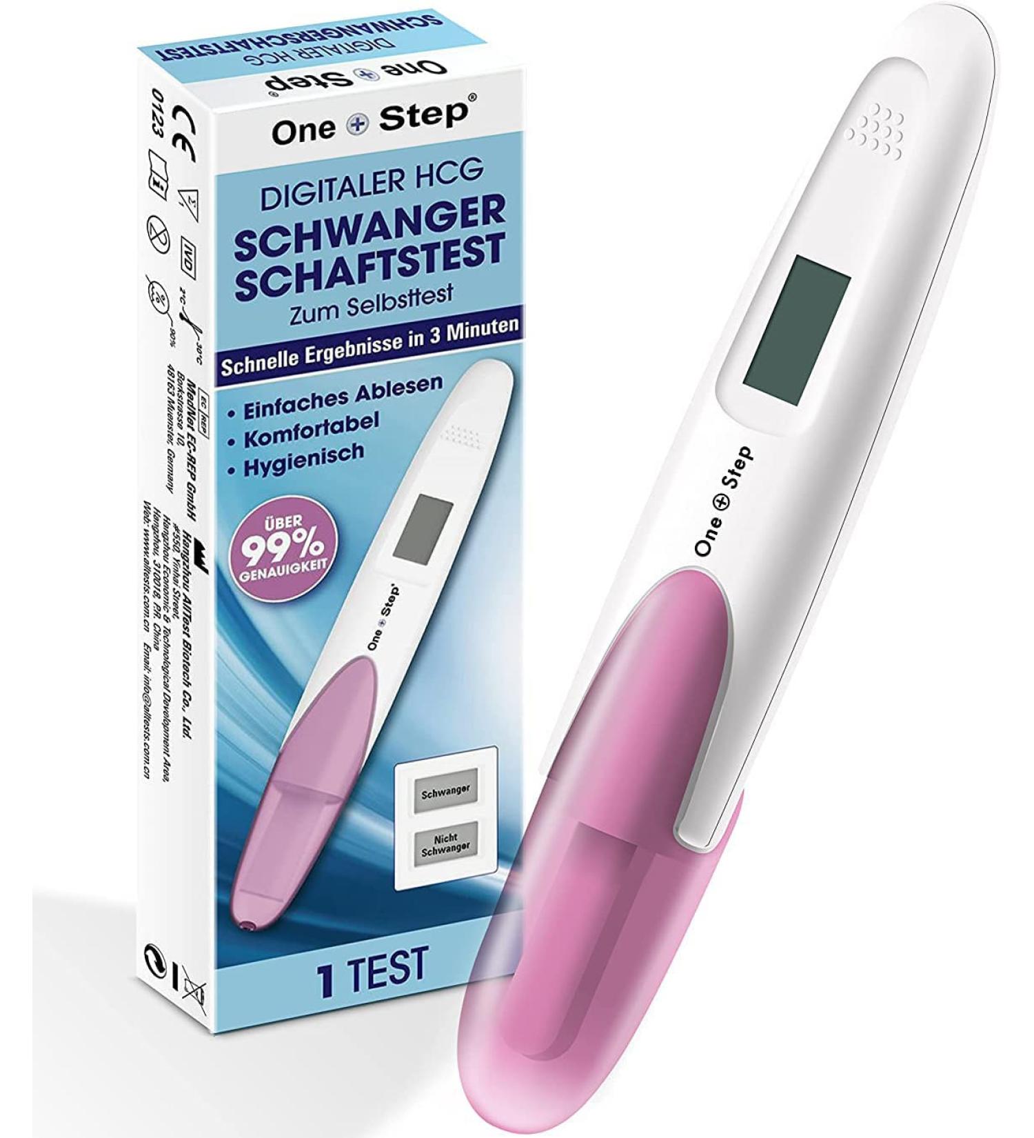 One+Step Early Pregnancy Test - Digital Quality Fast Results | Accurate 25 miu/ml Detection - Buy Online on GoSupps.com