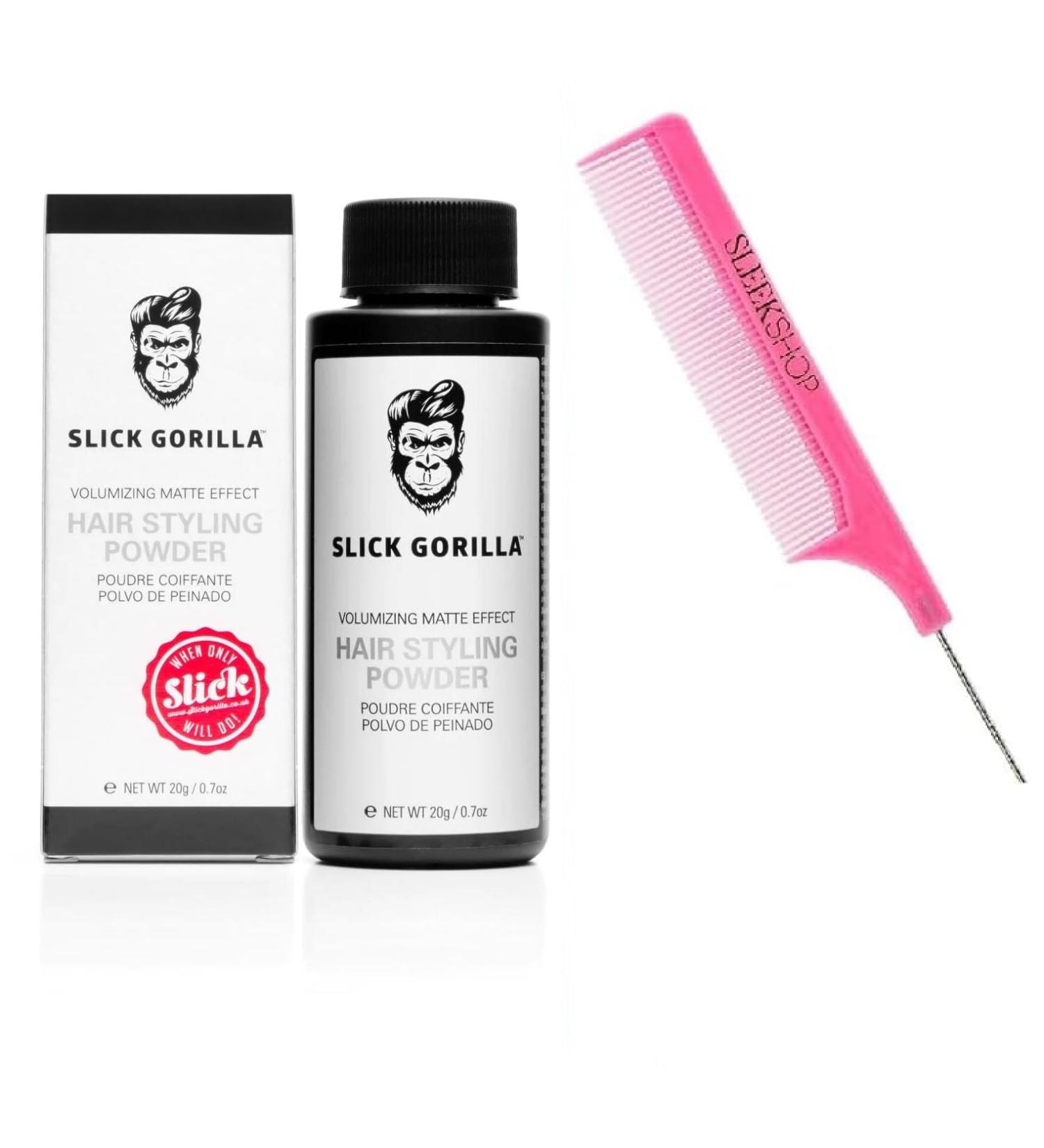 Practice Comb + ick Gori a HAIR STYLING POWDER Volumizing Matte Effect Hair Product Matt Volume NEWEST 2024-2025 VERSION (w/SIeekshop Pink Comb) (Hair Styling Powder (0.7 oz))