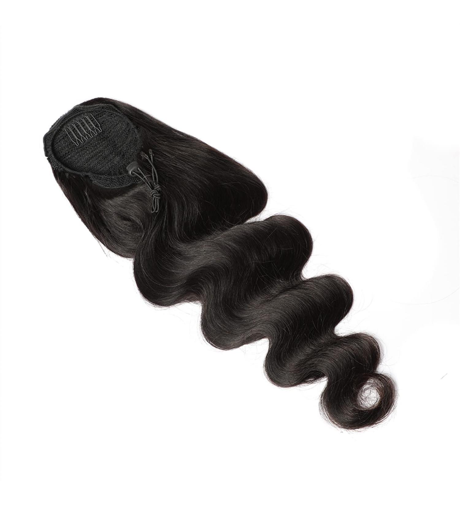 Hair Bun Deep Wavy Ponytail Brazilian Real Hair 8-24 Inch Curly Ponytail with Drawstring Extension Hair Clip Wig for Women Hair Extension Hair Piece (Color : Black Size : 24inch) 24inch Black - Buy Online on GoSupps.com
