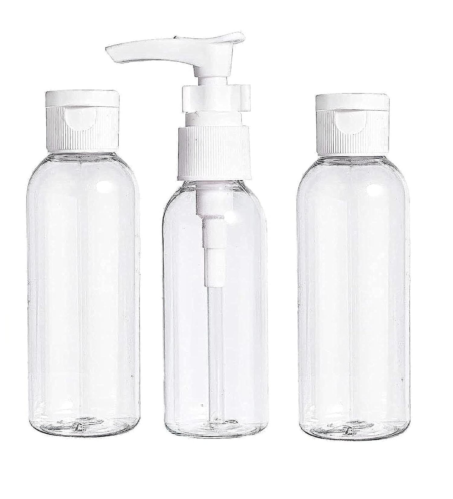 Travel Bottle Empty Clear Refillable Bottle Liquid fine Mist Containers Refillable Plastic Leak Proof Air Flight Travel Size Empty Transparent Toiletries for Liquids Accessories Cosmetic Products 5pc