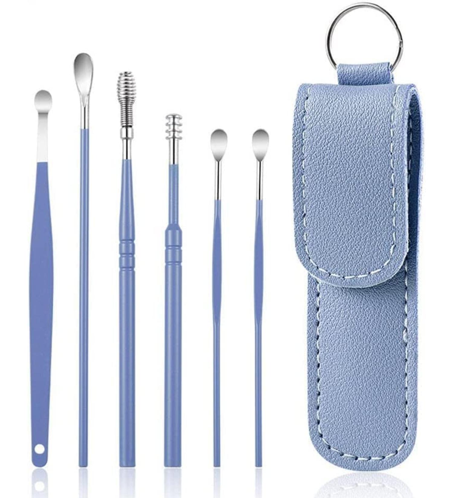 6PCS Ear Cleaner Wax Removal Tool Earpick Sticks - Earwax Curette & Cleaning Spoon for Ear Care - Buy Online on GoSupps.com