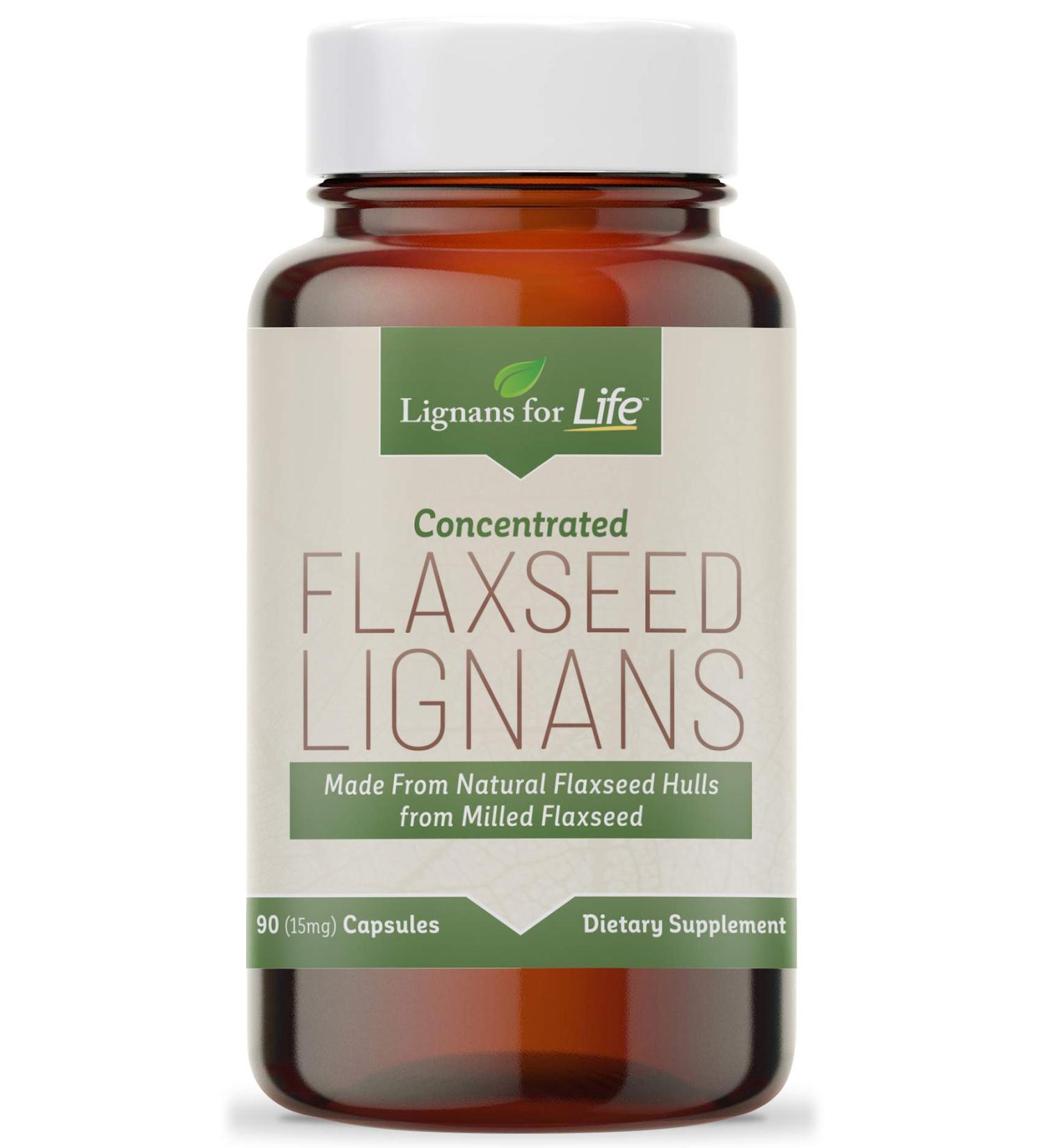 Lignans for Life Flaxseed Lignans for Dogs & People, 15mg - 90 Capsules - Natural Hormone Support