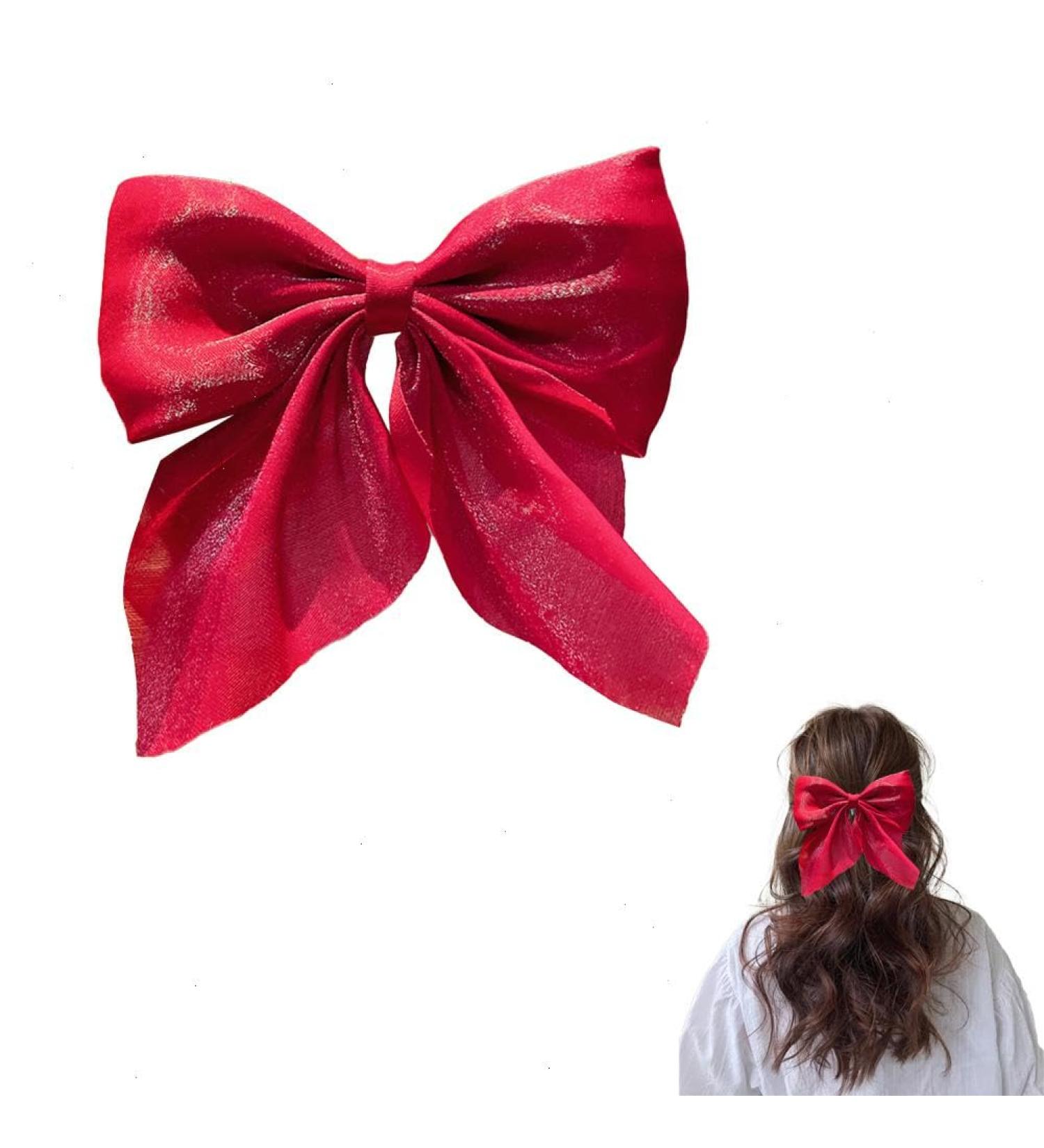 Big Hair Bows for Women Girls Coquette Bows Alligator Hair Clip Duckbill Barrette Simple Solid Color Bow Hair Clip French Style Bow for Girl Hair Accessories #08 - Buy Online on GoSupps.com