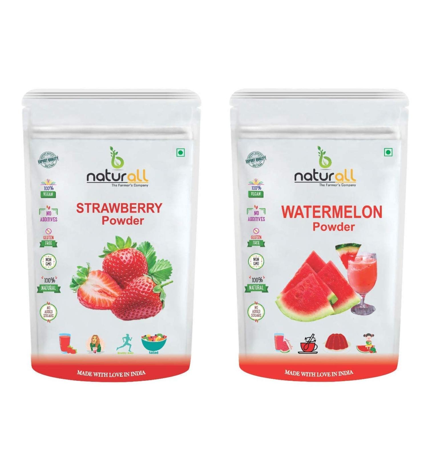 NIGHT Fruit Powder Combo Pack of 2 Strawberry Powder & Watermelon Powder Dry no added sugars and preservatives 100 GM each 200 GM - Buy Online on GoSupps.com