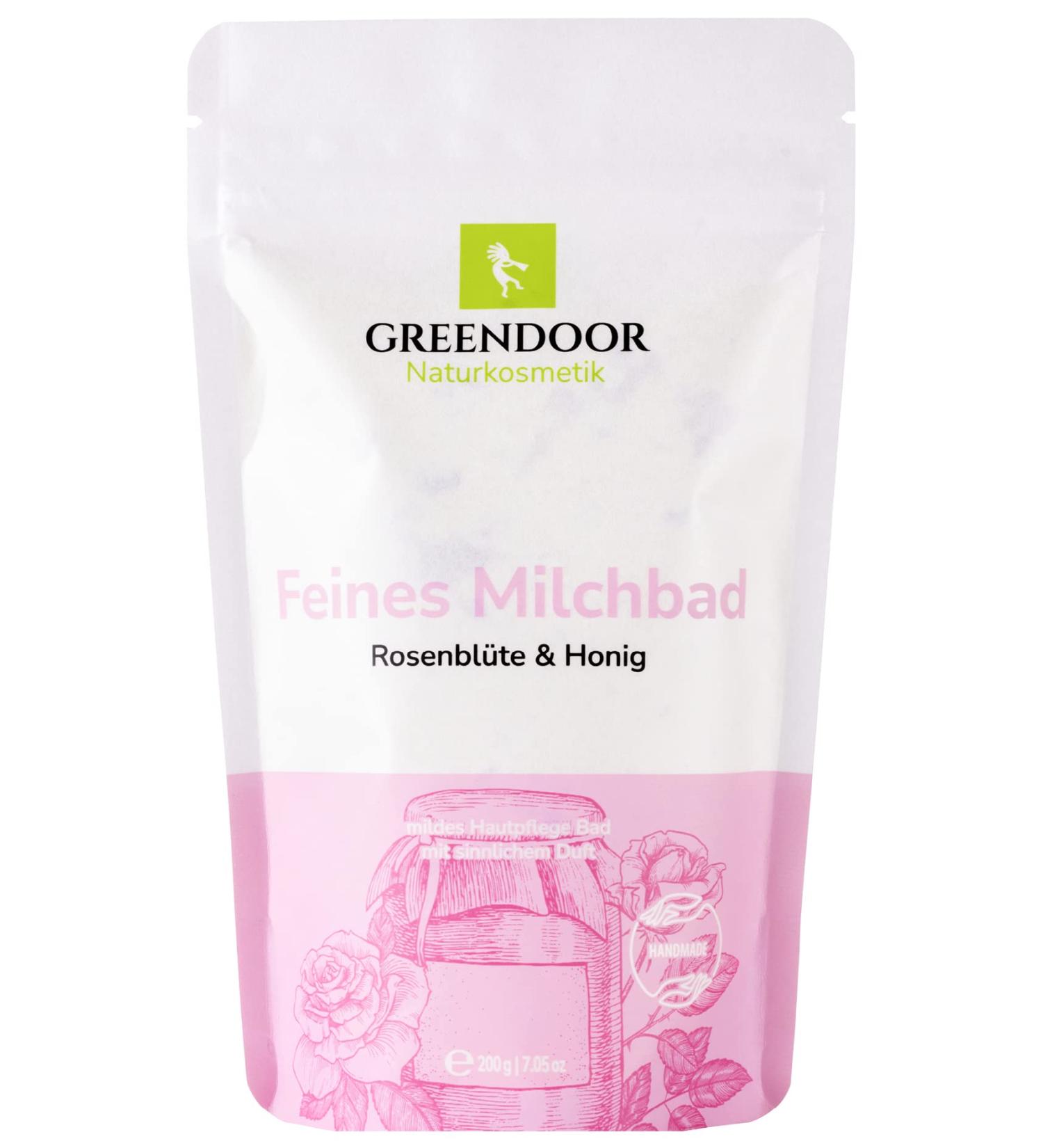 Greenendoor Milk Bath Rose Blossom Honey 200g - Natural Relaxation Bath Additive | 100% Eco-Friendly Ingredients | Perfect Gift - Buy Online on GoSupps.com