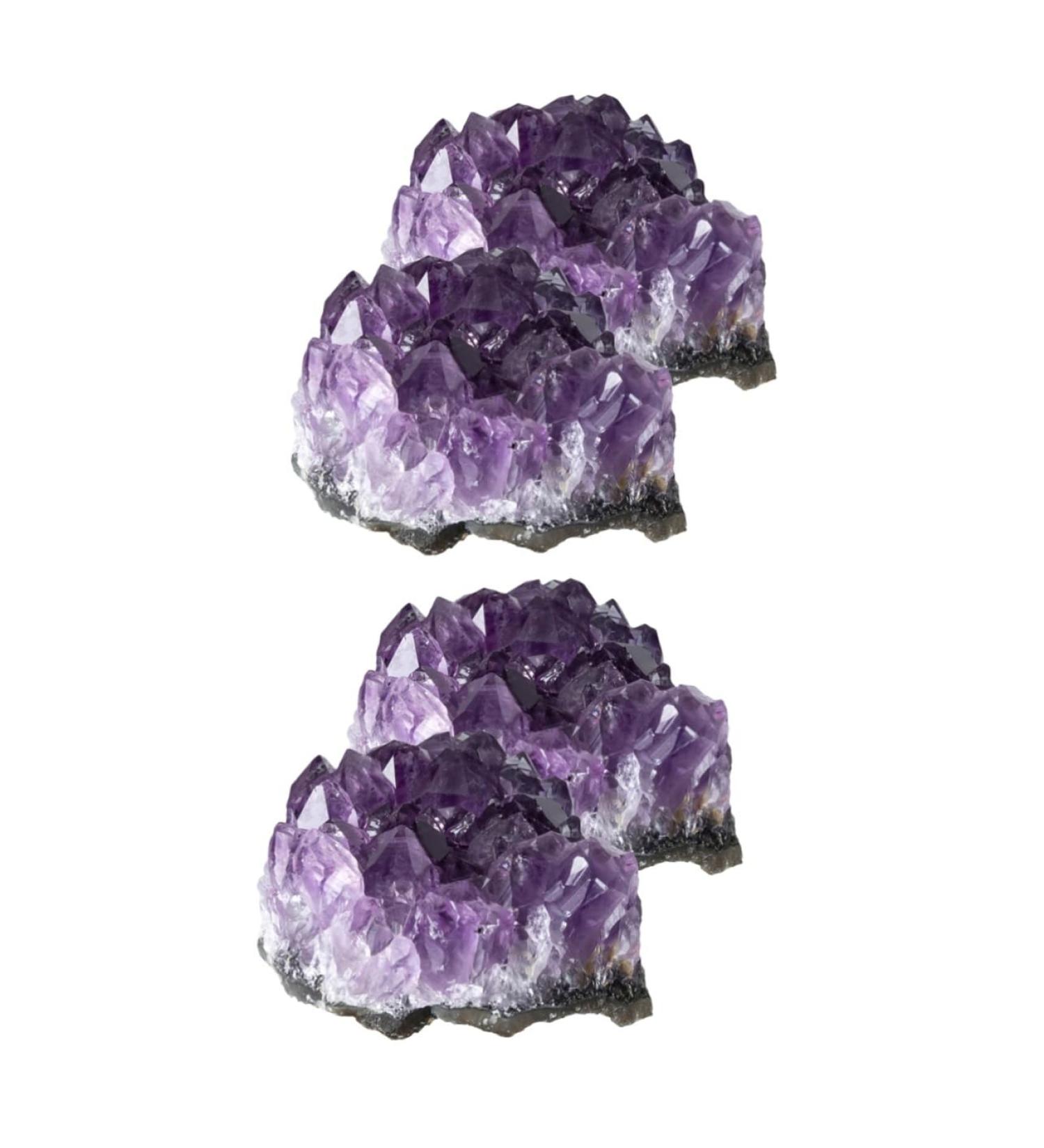 FOMIYES 4 Pcs Natural Crystal Cluster Crystal Ornament Rough Stone Purple Natural Minerals Multifunction - Buy Online on GoSupps.com