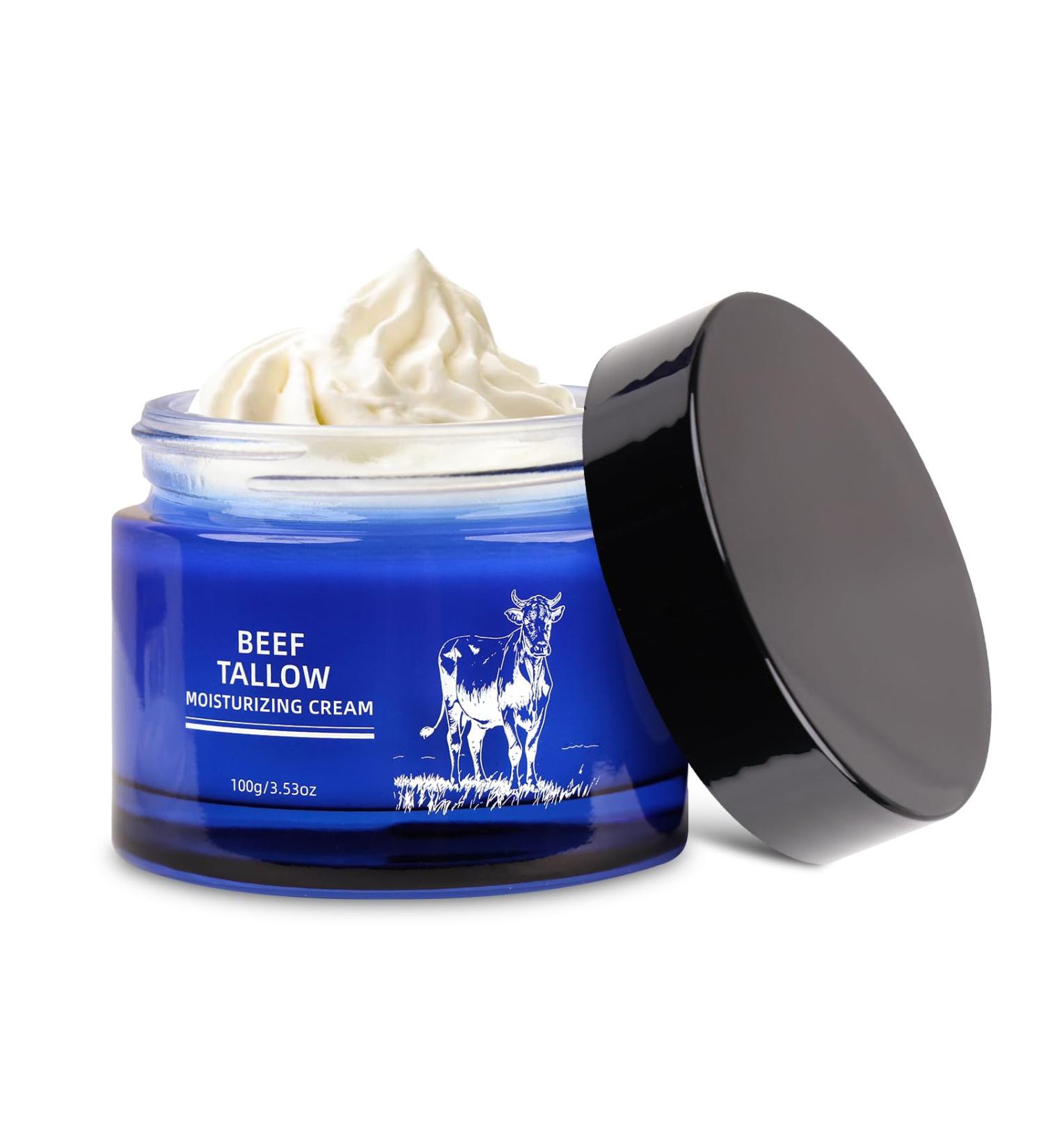 SKSOYT Beef Tallow for Skin, Whipped Organic Grass-Fed Beef Tallow Balm for Face & Body, Tallow Face Moisturizer, For Dry Skin - Buy Online on GoSupps.com