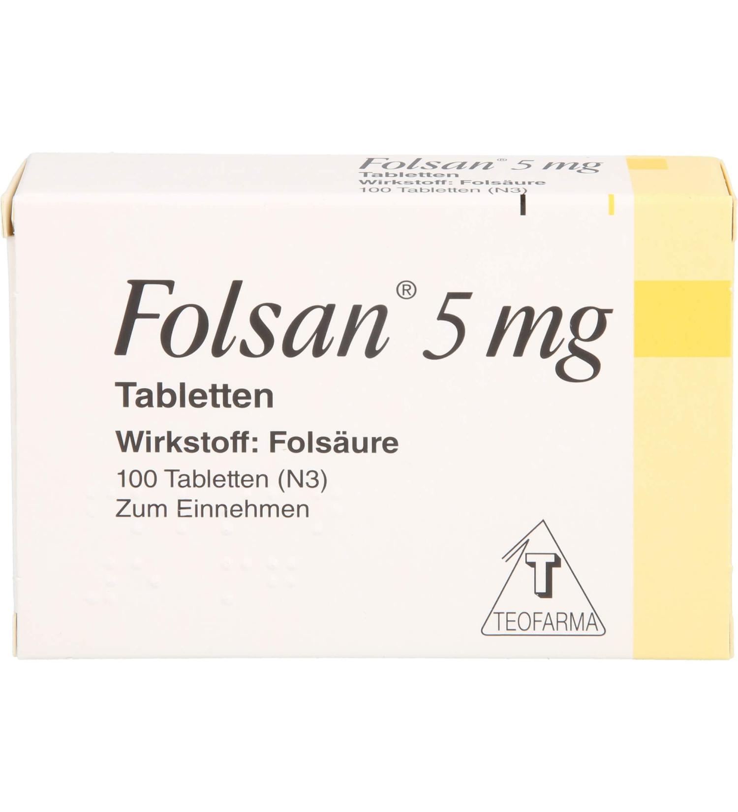 Folsan 5 mg Tablets - 100 St | Buy Internationally | Fast Shipping & Best Prices - Buy Online on GoSupps.com