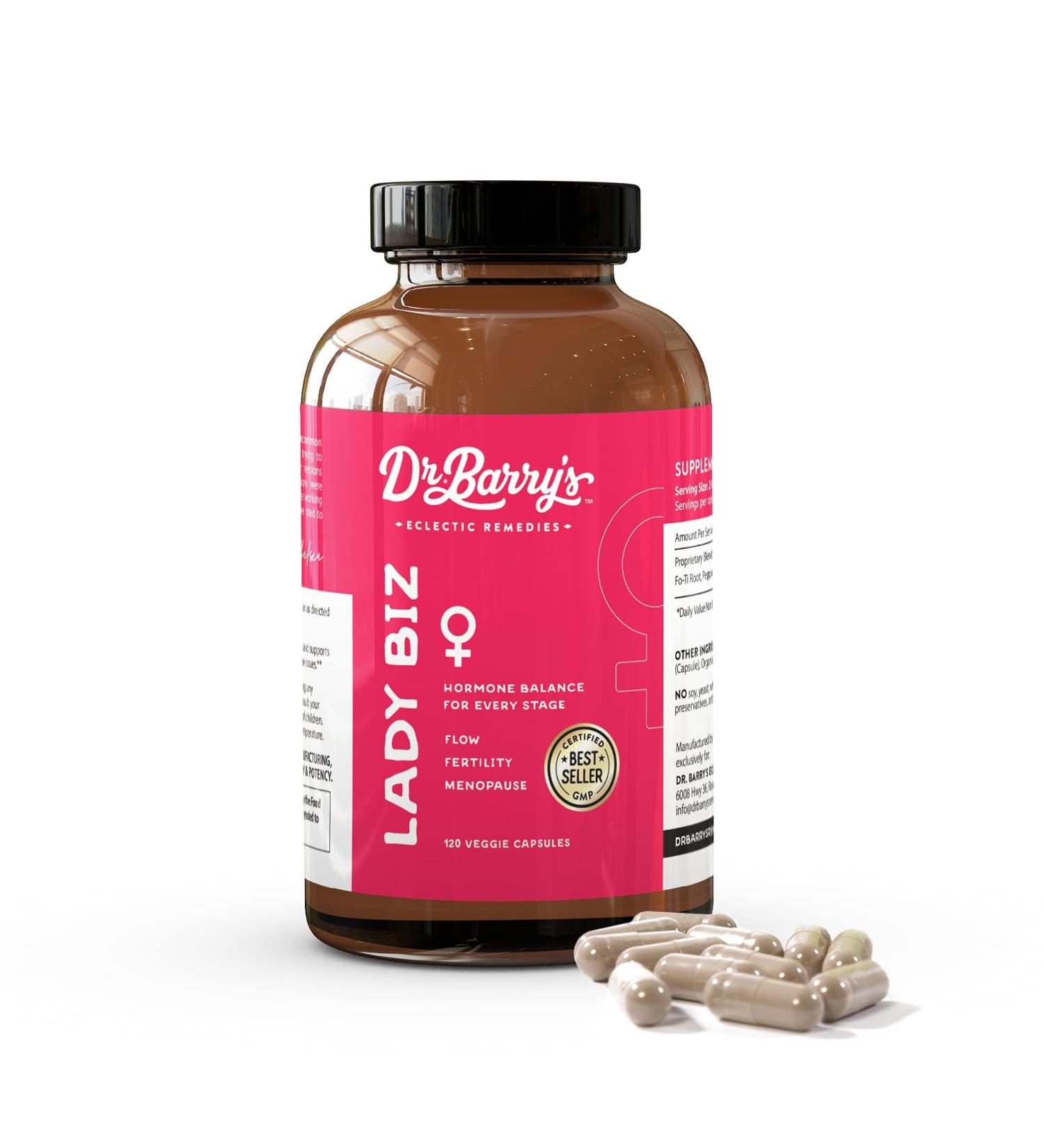 Dr. Barry's Lady Biz | Hormonal Balance & Menopause Support | Fertility & Mood | PMS Relief | 120 Capsules - Buy Online on GoSupps.com