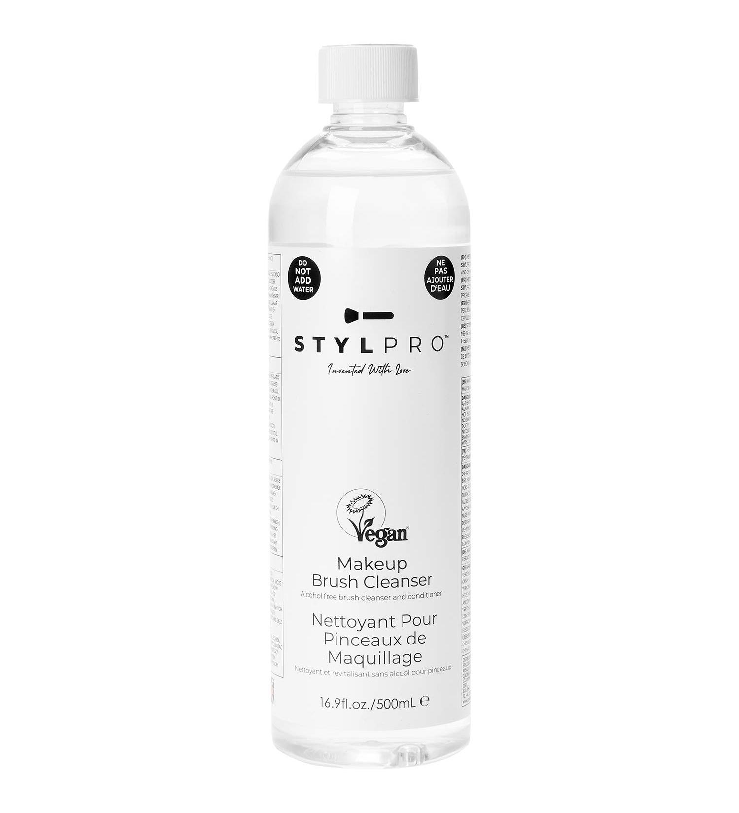 STYLPRO Makeup Brush Cleanser (500ml) - Removes Oily Foundation, Stains | 16.9 Fl Oz Makeup Brush Cleaning Liquid for Brush Cleaner Machine - Buy Online on GoSupps.com