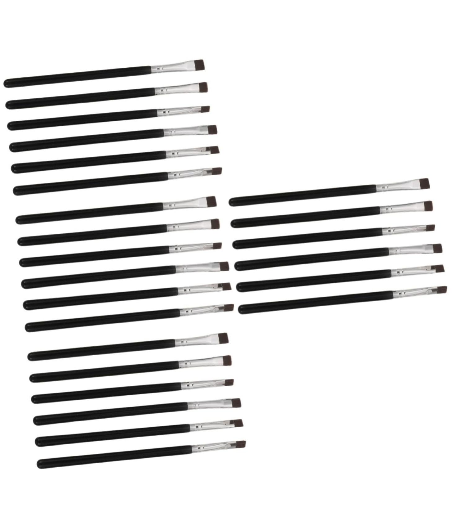 Baluue 24 Pcs Flat Eyebrow Brush Fine Eyeliner Brush Eye Brush Makeup Eye Lash Brush Black Wooden Handle - Buy Online on GoSupps.com