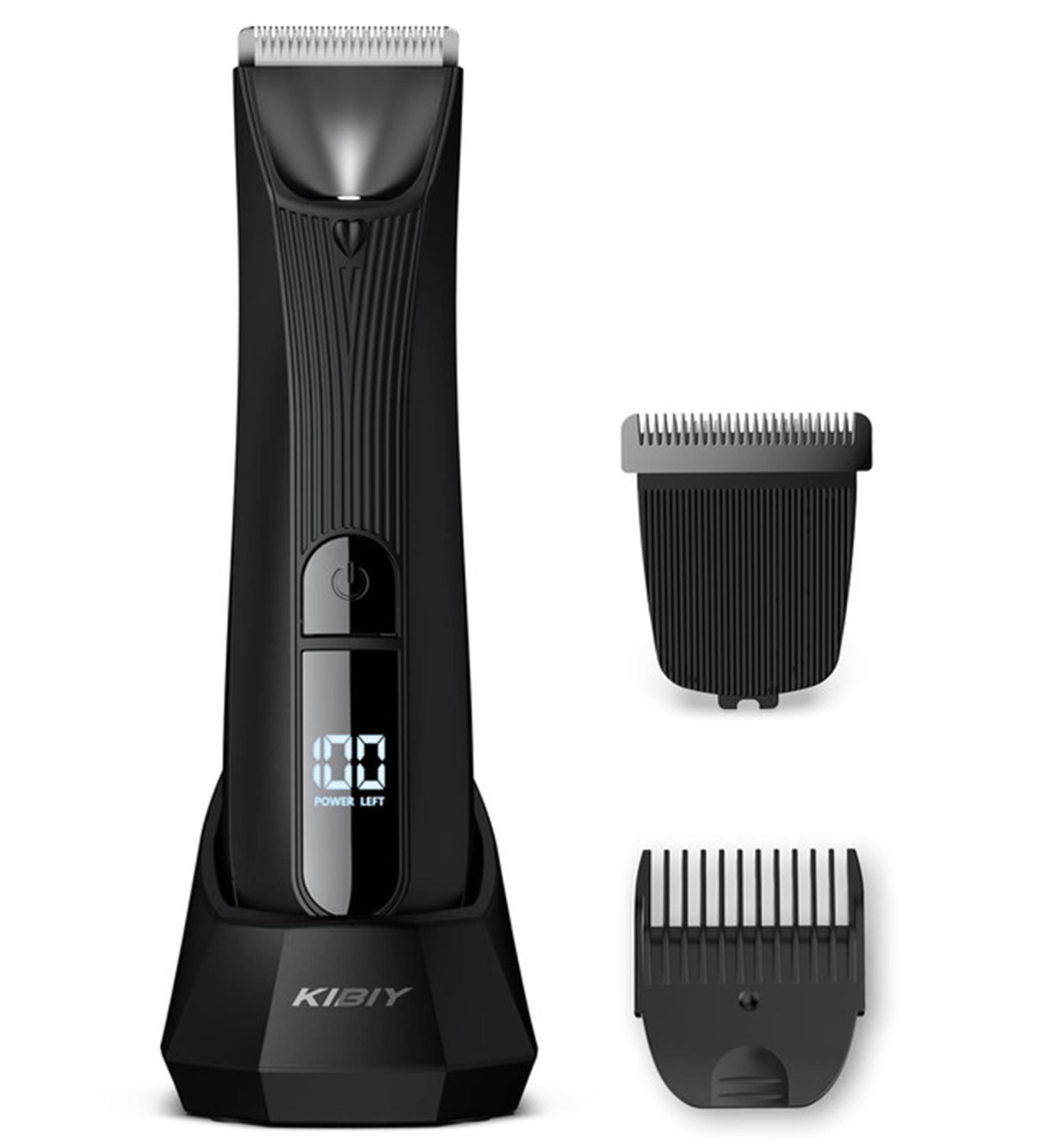 Kibiy Men's Body Hair Trimmer Kit - Electric Groin & Ball Shaver with USB Recharge Dock and Ceramic Blades - Buy Online on GoSupps.com