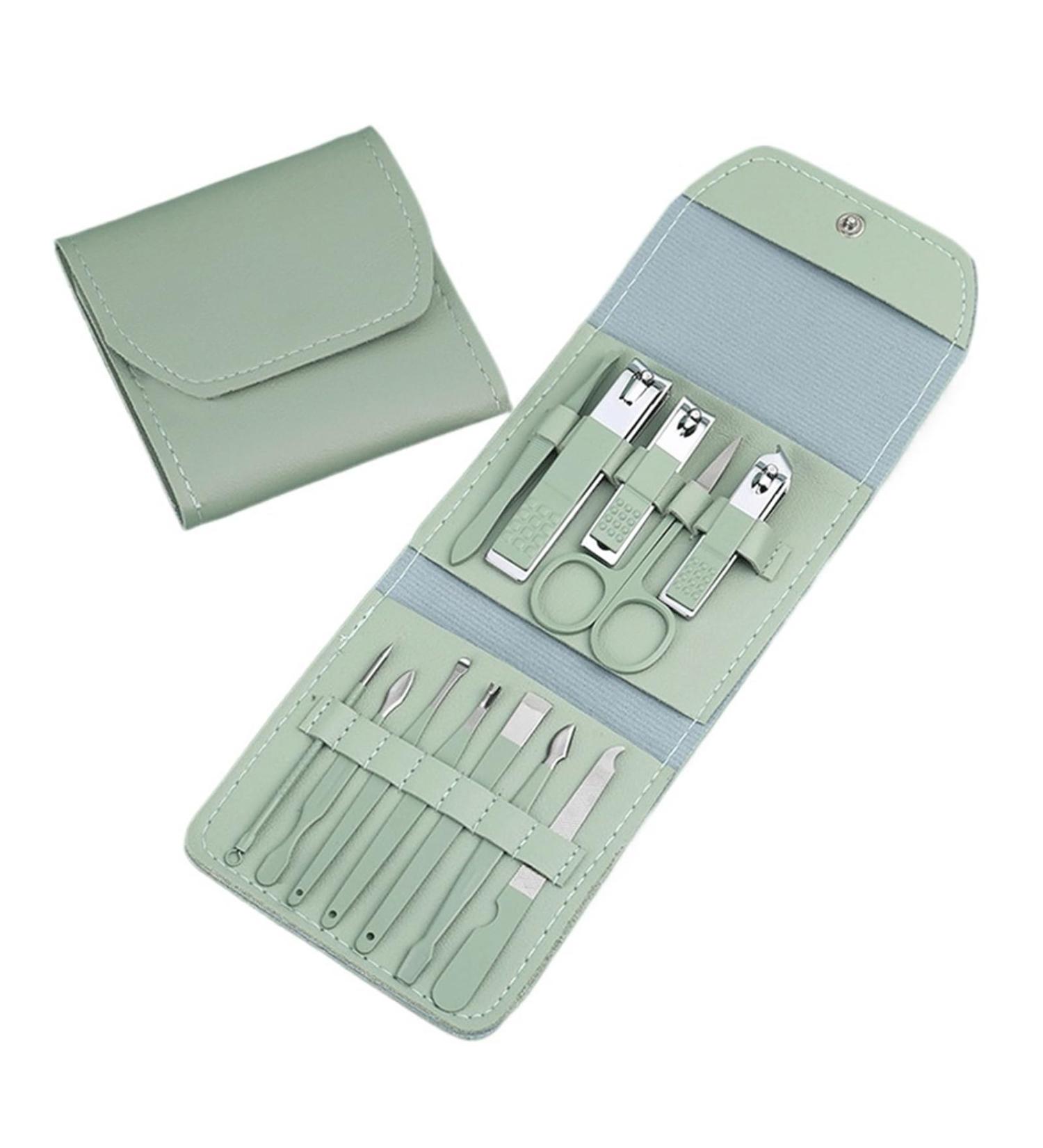 ZSLBMD Matcha Green Nail Clipper Eyebrow Clipper Manicure Set Nail Clipper Set Decoration Nail Set Folding Bag Manicure Set Light Grey Vert - Buy Online on GoSupps.com