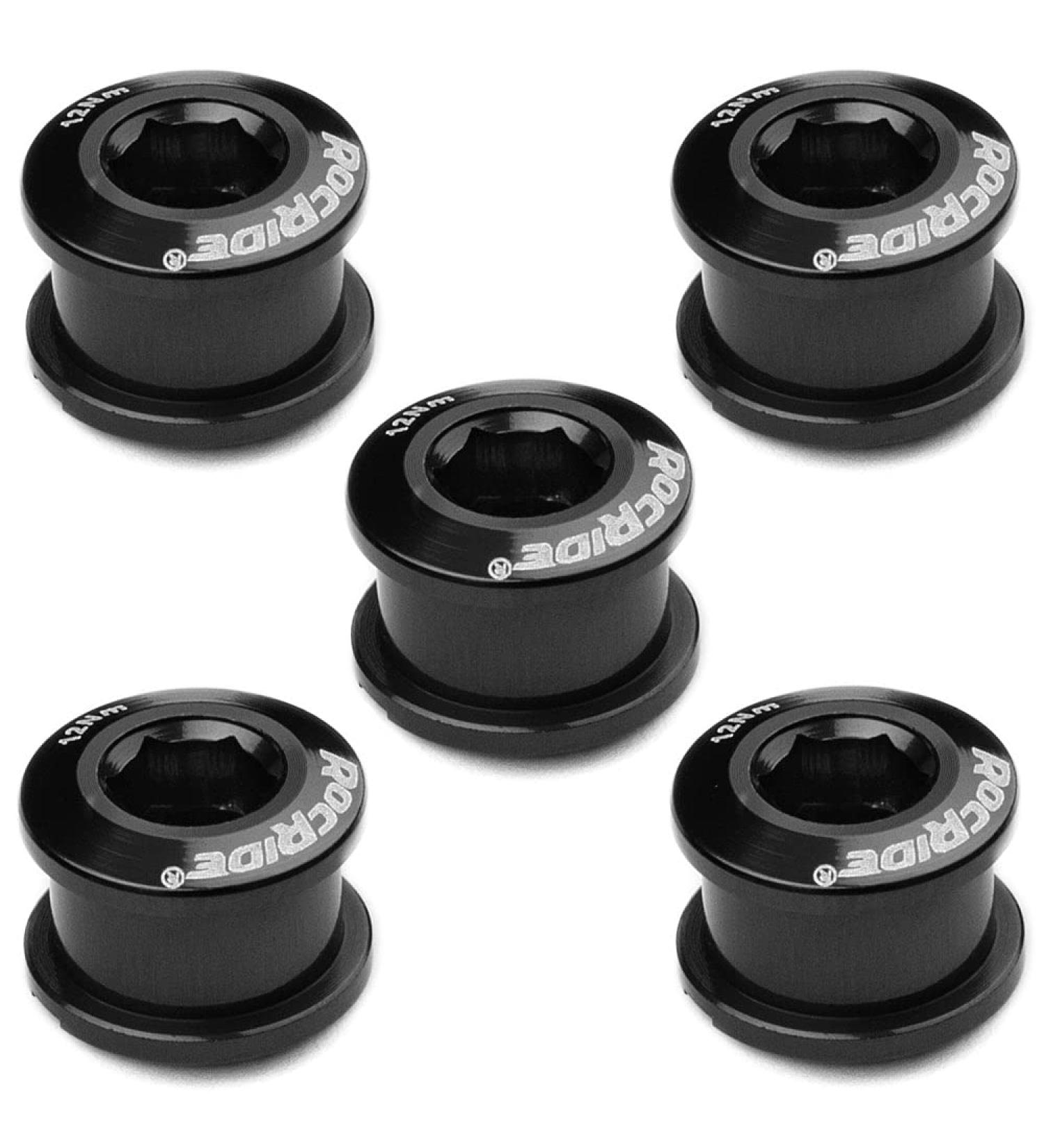 RocRide Single Chainring Bolts Pack of 5 - Black Aluminum or Steel - Buy Online on GoSupps.com
