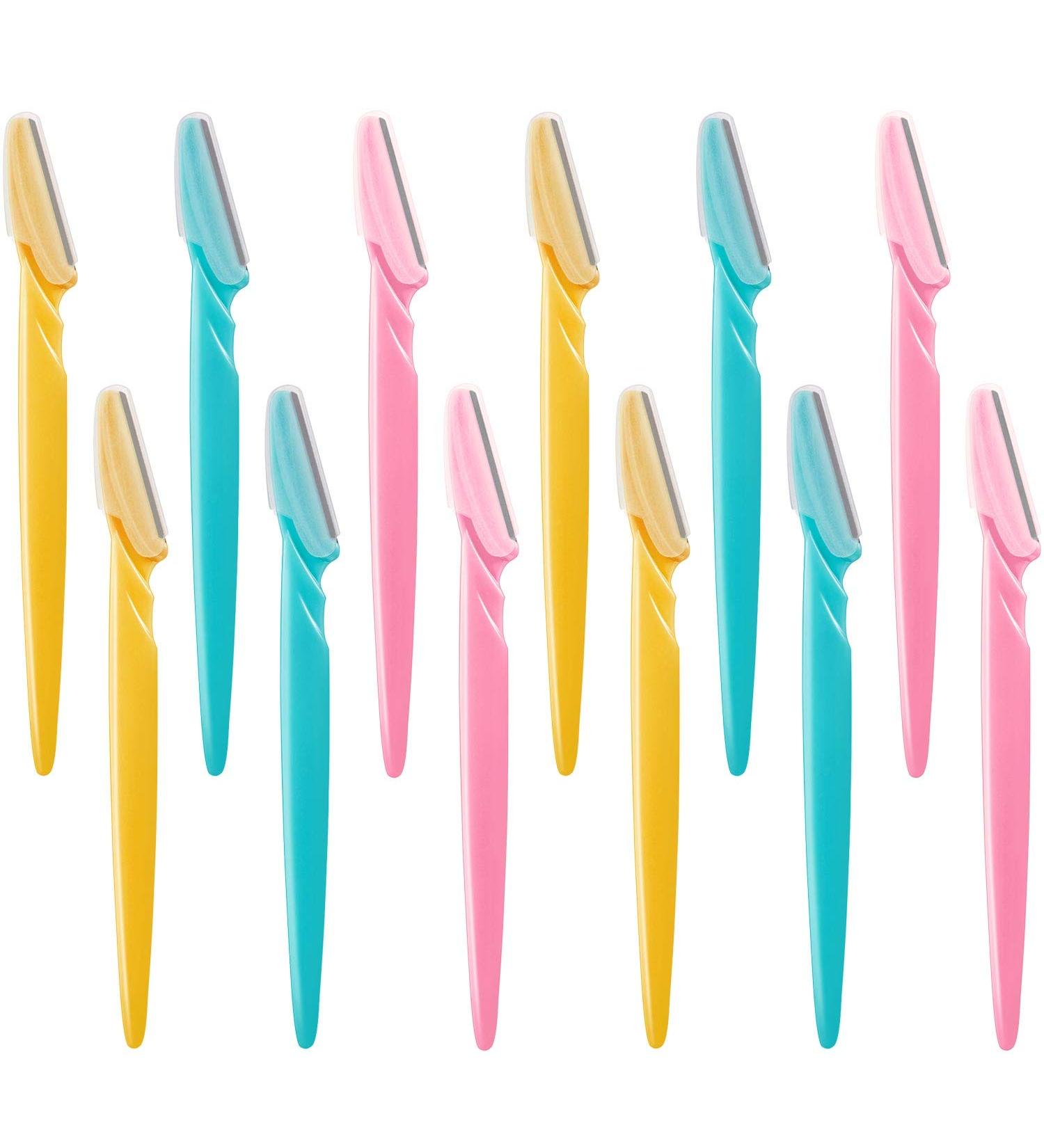 12 Pieces Eyebrow Razor Shaper Trimmers for Women and Men - Face Hair Removers in Pink, Yellow, Blue | [Brand Name] - Buy Online on GoSupps.com