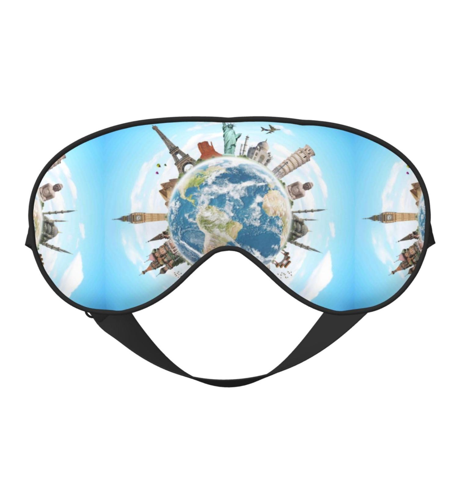 World Travel Sleep Mask - Adjustable Double-Sided Eye Cover | Soft Shade for Comfortable Sleep & Reduced Eye Edema - Buy Online on GoSupps.com