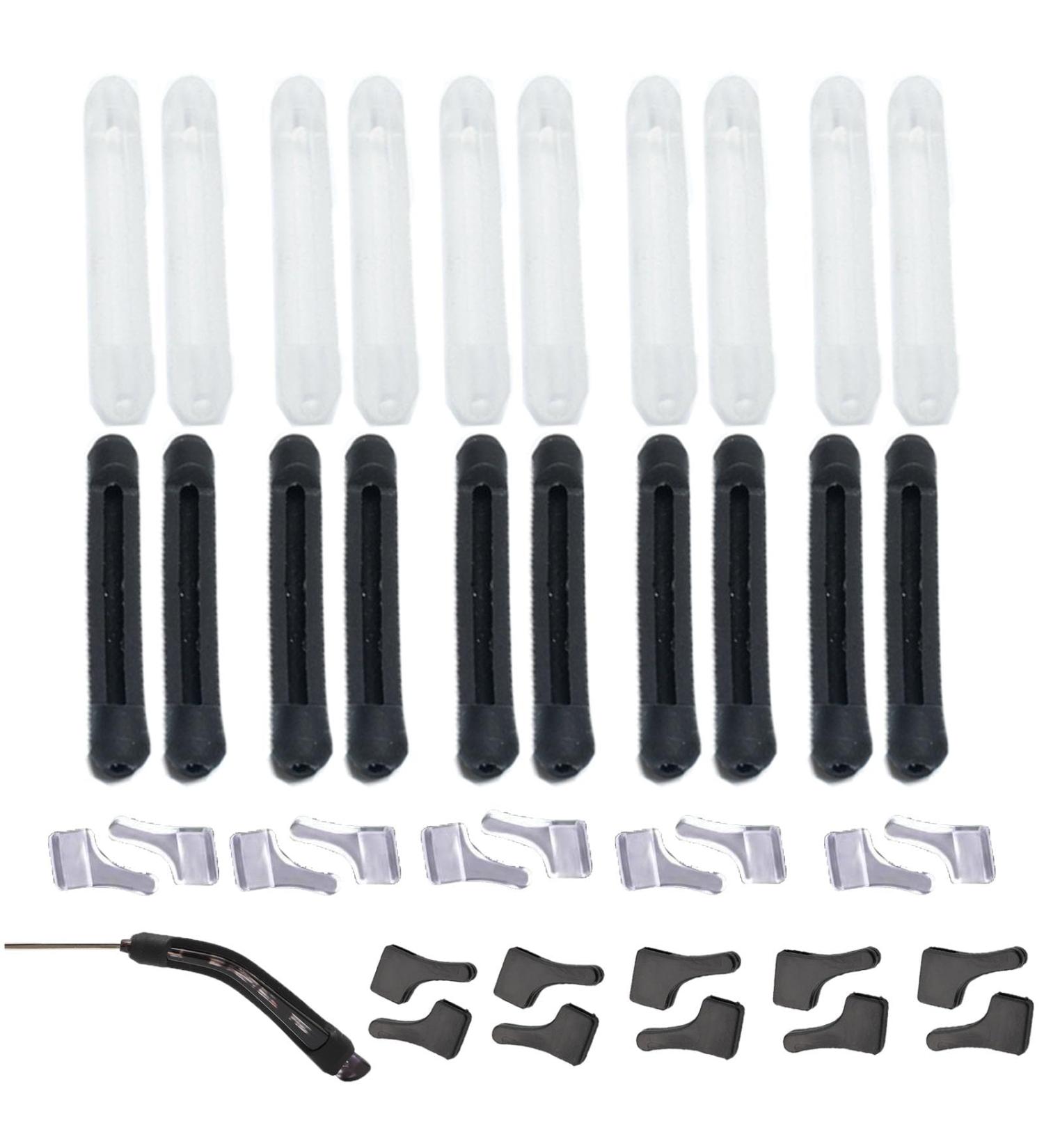 Shop KASESSS 20 Pairs Silicone Glasses Brick Covers - Anti-Slip Comfort Accessories (Black & Transparent) - Buy Online on GoSupps.com