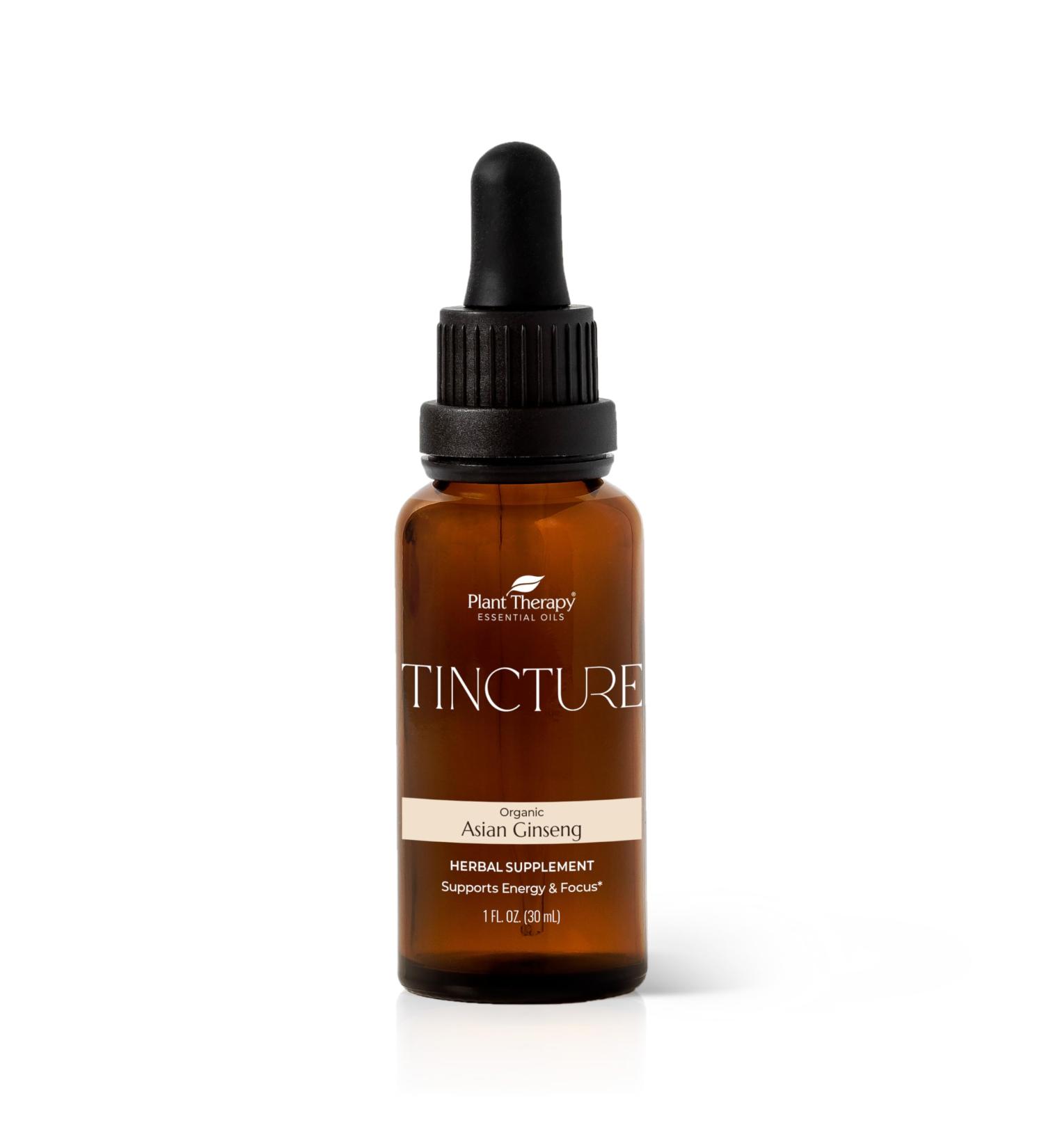 Plant Therapy Organic Asian Ginseng Root Herbal Supplement Tincture 30 mL (1 oz) Great for Energy Encourages Mental Focus Vegan Non GMO Gluten Free Liquid 1 Bottle - Buy Online on GoSupps.com