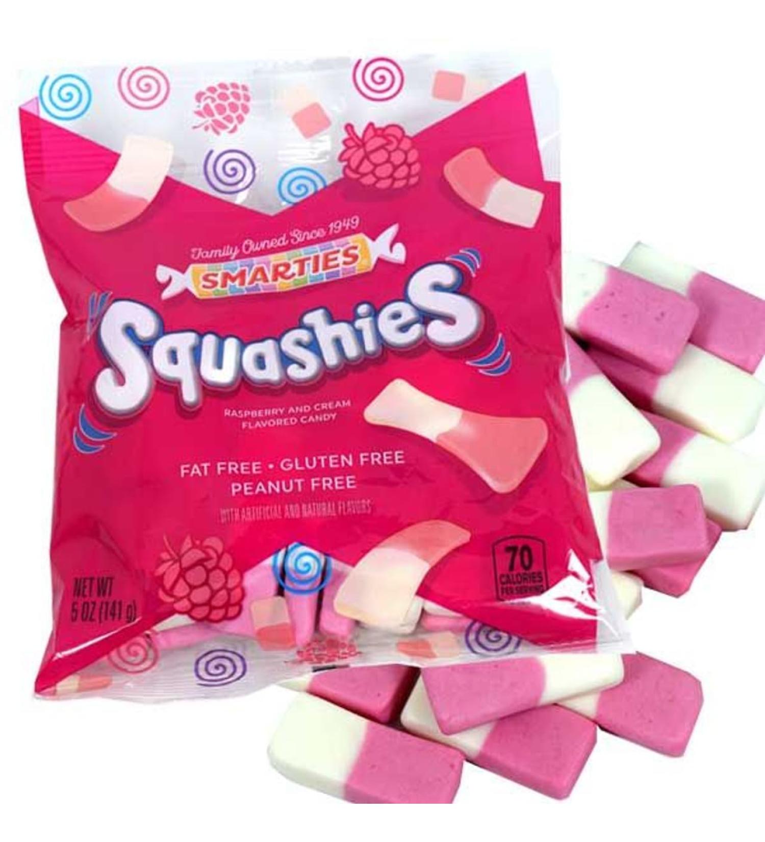 Smarites Squashies Raspberry and Cream Gummy Gummi Marshmallow Candy 142 Grams