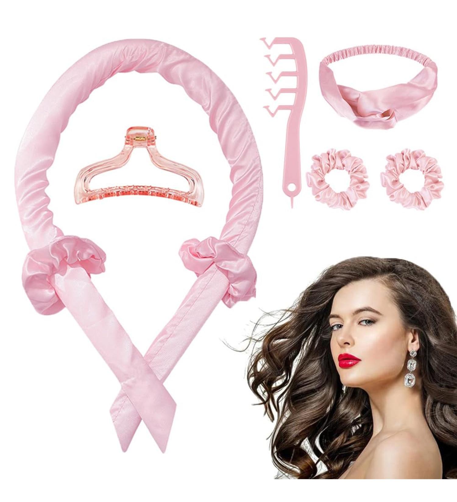 6pcs Heatless Curlers Headband Set for No Heat Overnight Curls - Pink - Buy Online on GoSupps.com
