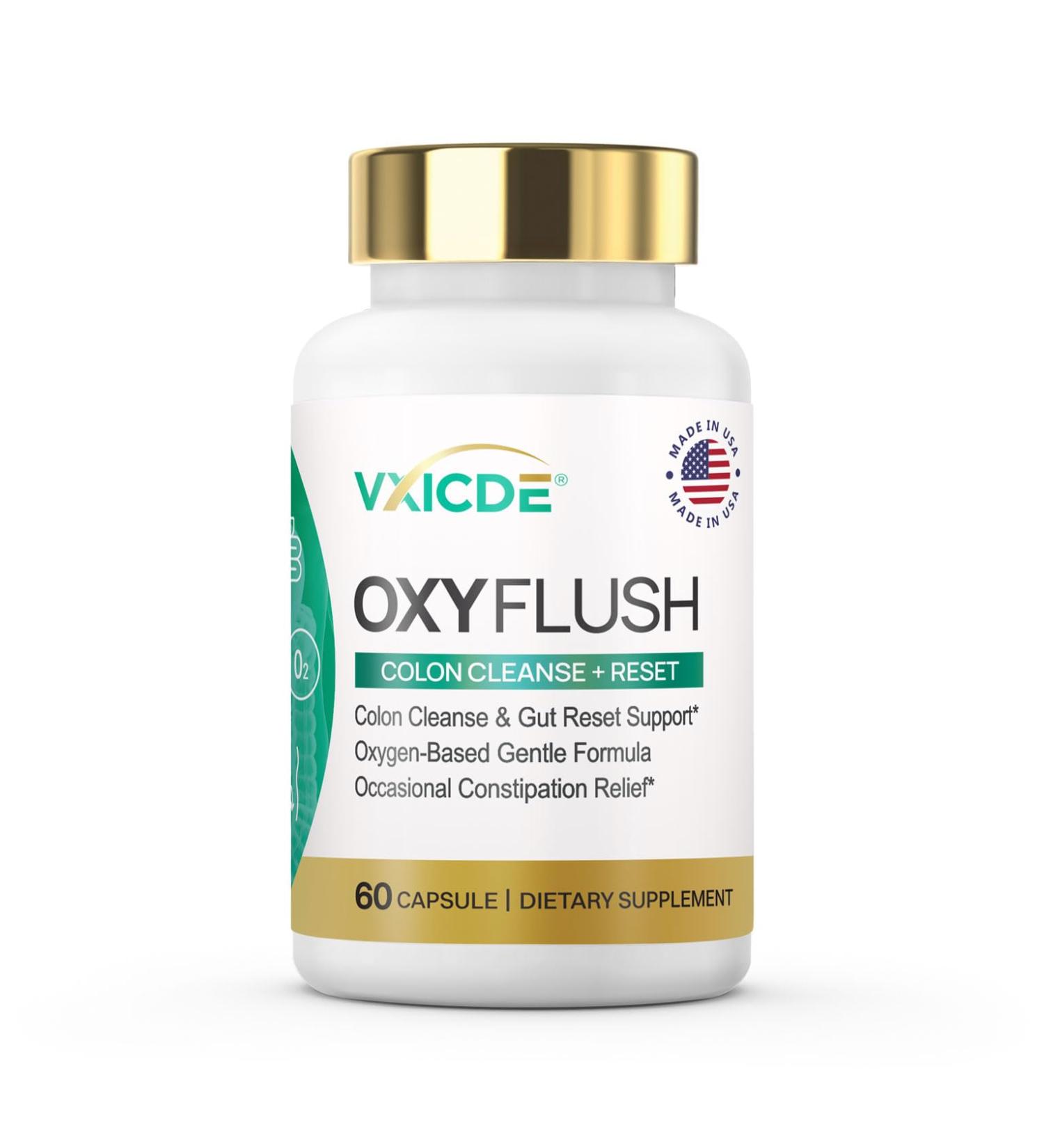 VXICDE OxyFlush Digestive Support Dietary Supplement with Magnesium Oxide and Botanical Extracts 60 Capsules