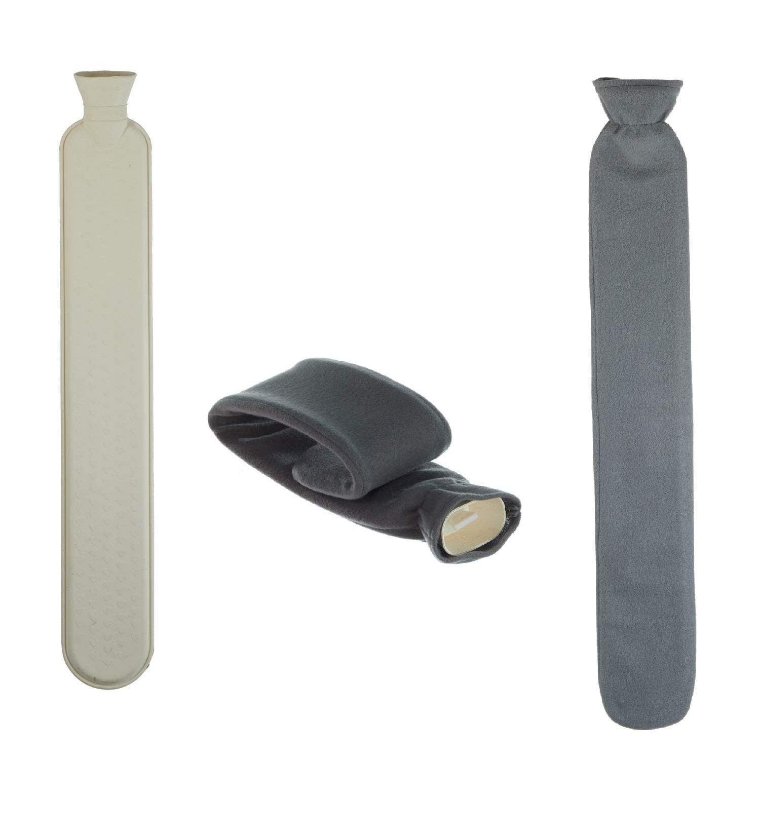 Geschenkestadl XL 2L Hot Water Bottle with Extra Long 72cm Cover - Modern Grey Polyester - Buy Online on GoSupps.com