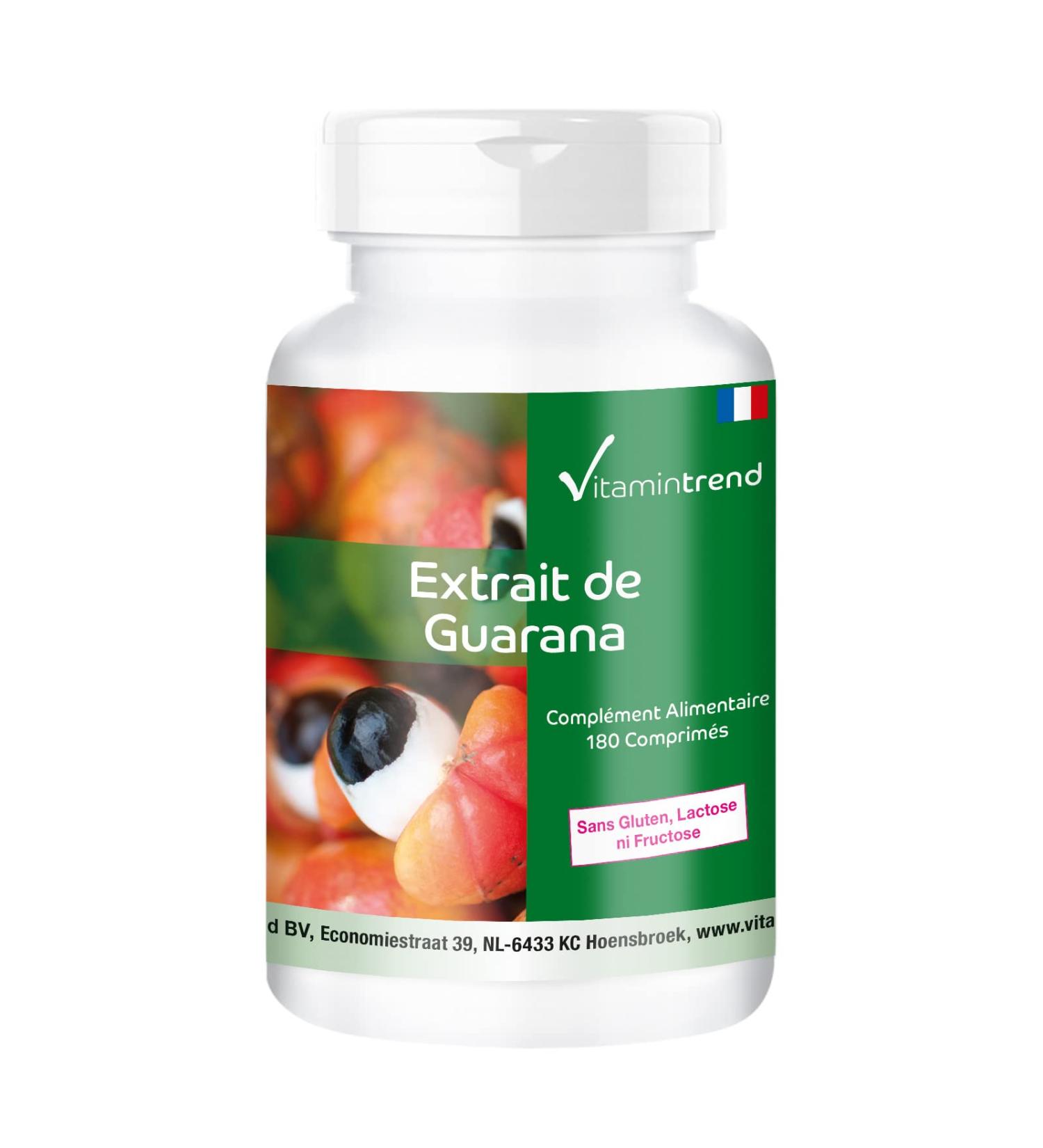 Guarana Extract - 1200mg Guarana Seeds - 4 times concentrated - Vegan -! FOR 6 MONTHS! - 180 tablets - Advantageous bottle | Vitamintrend  - Buy Online on GoSupps.com