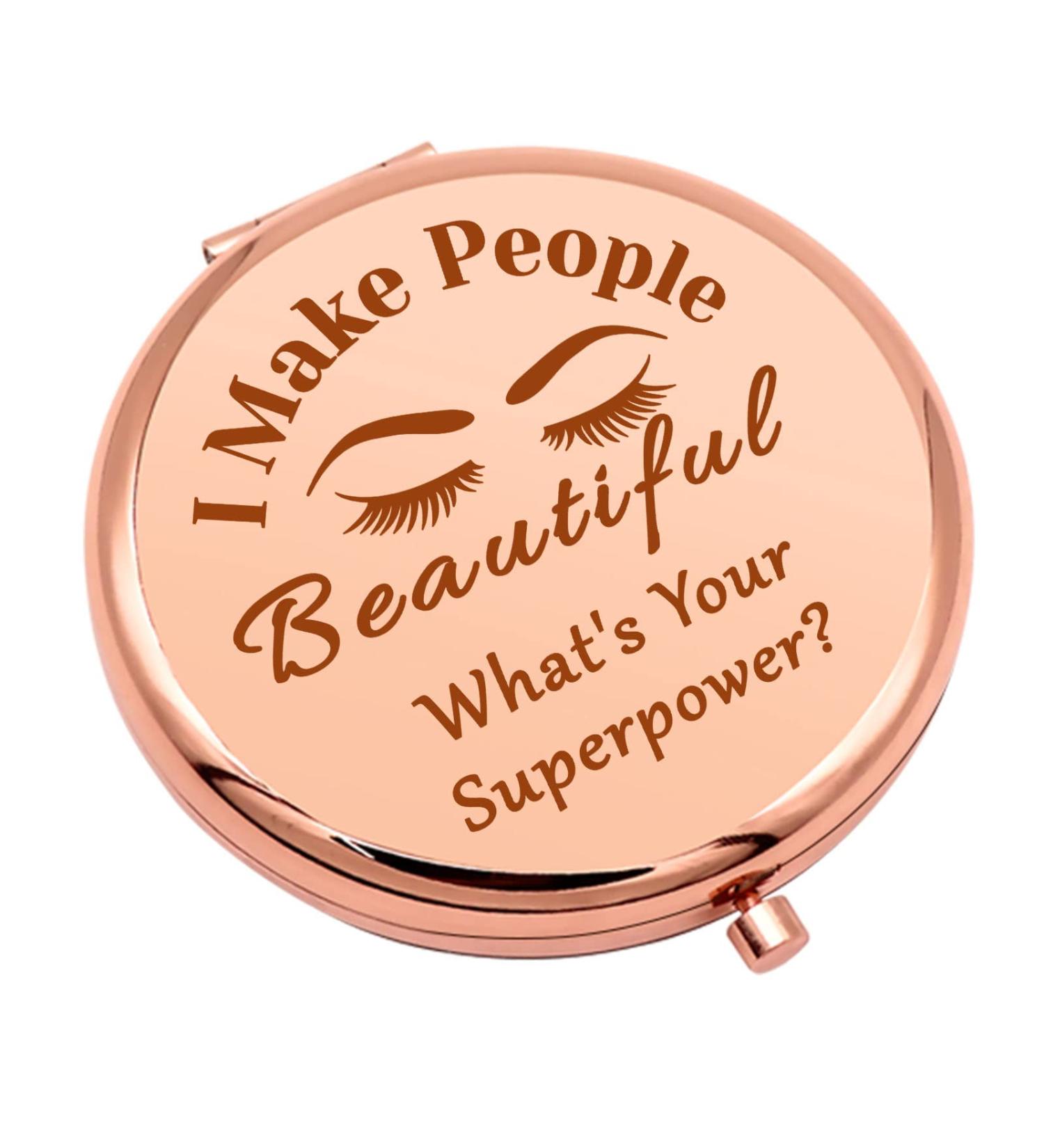 Lash Artist & Makeup Lover Folding Mirror - Rose Gold Compact Mirror for Beauticians - Perfect Gift for Birthday, Graduation or Thanksgiving Day - Buy Online on GoSupps.com