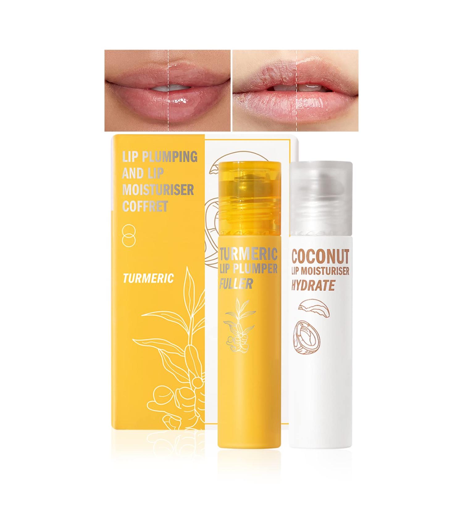 DAGEDA 2Pcs Lip Plumper Set - Day and Night Lip Care Serum for Fuller, Hydrated Lips - Natural Lip Enhancer Gift Kit - Buy Online on GoSupps.com